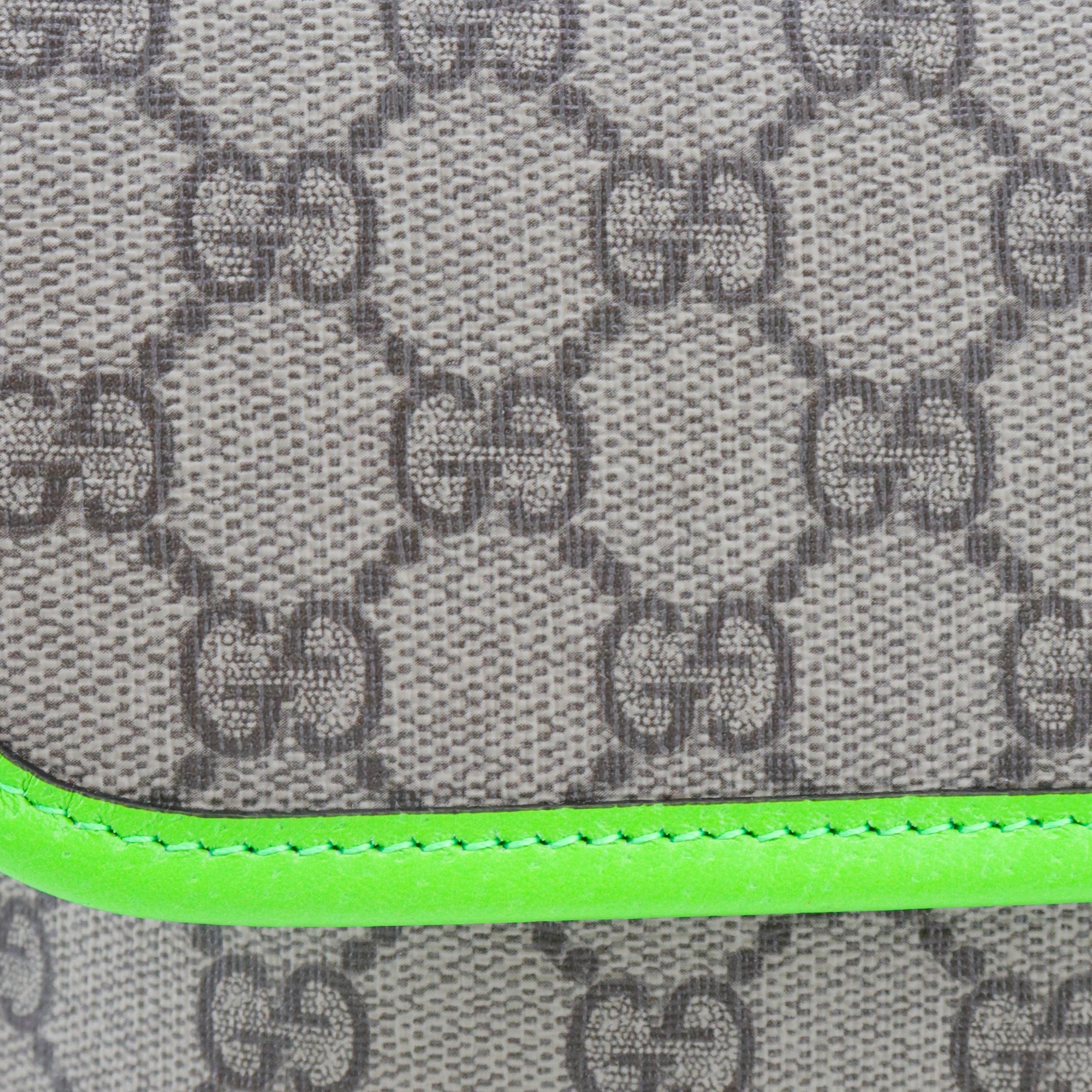 GUCCI - Sac ceinture Ophidia Gucci en toile monogrammée et cuir vert fluo