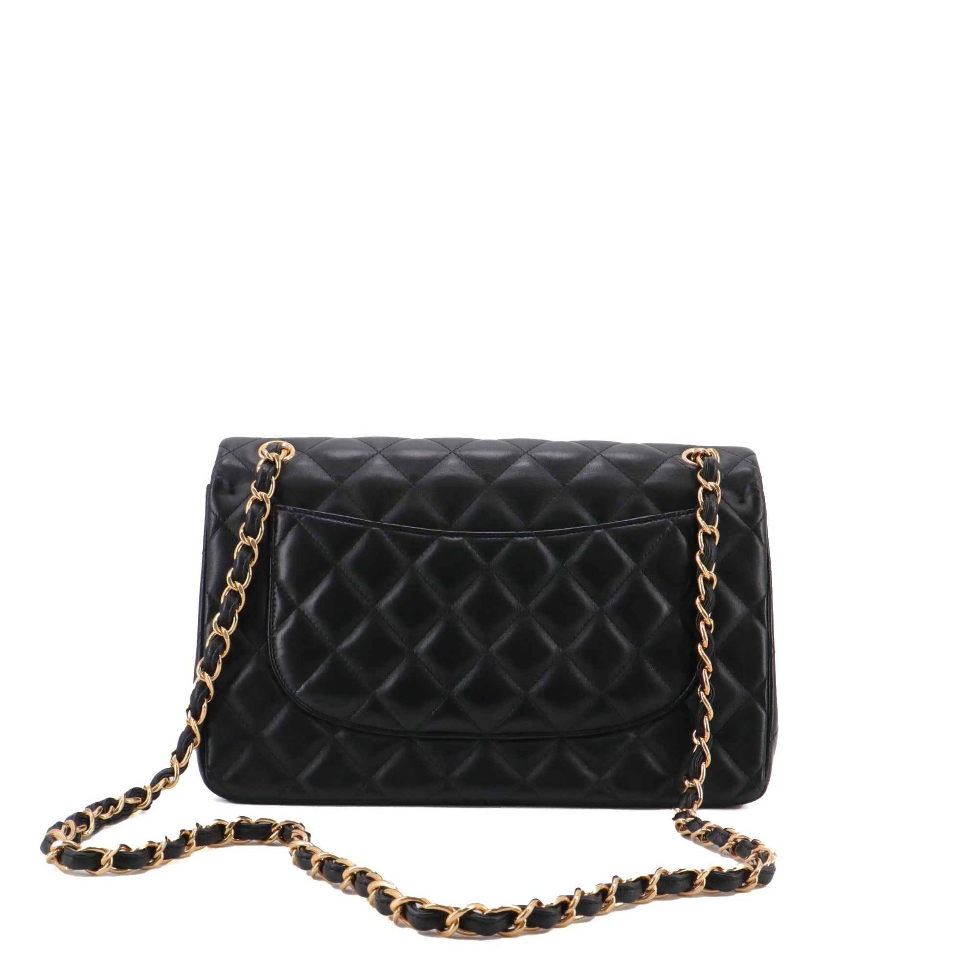 CHANEL - Sac à main Classique/Timeless Jumbo Chanel en cuir lisse noir