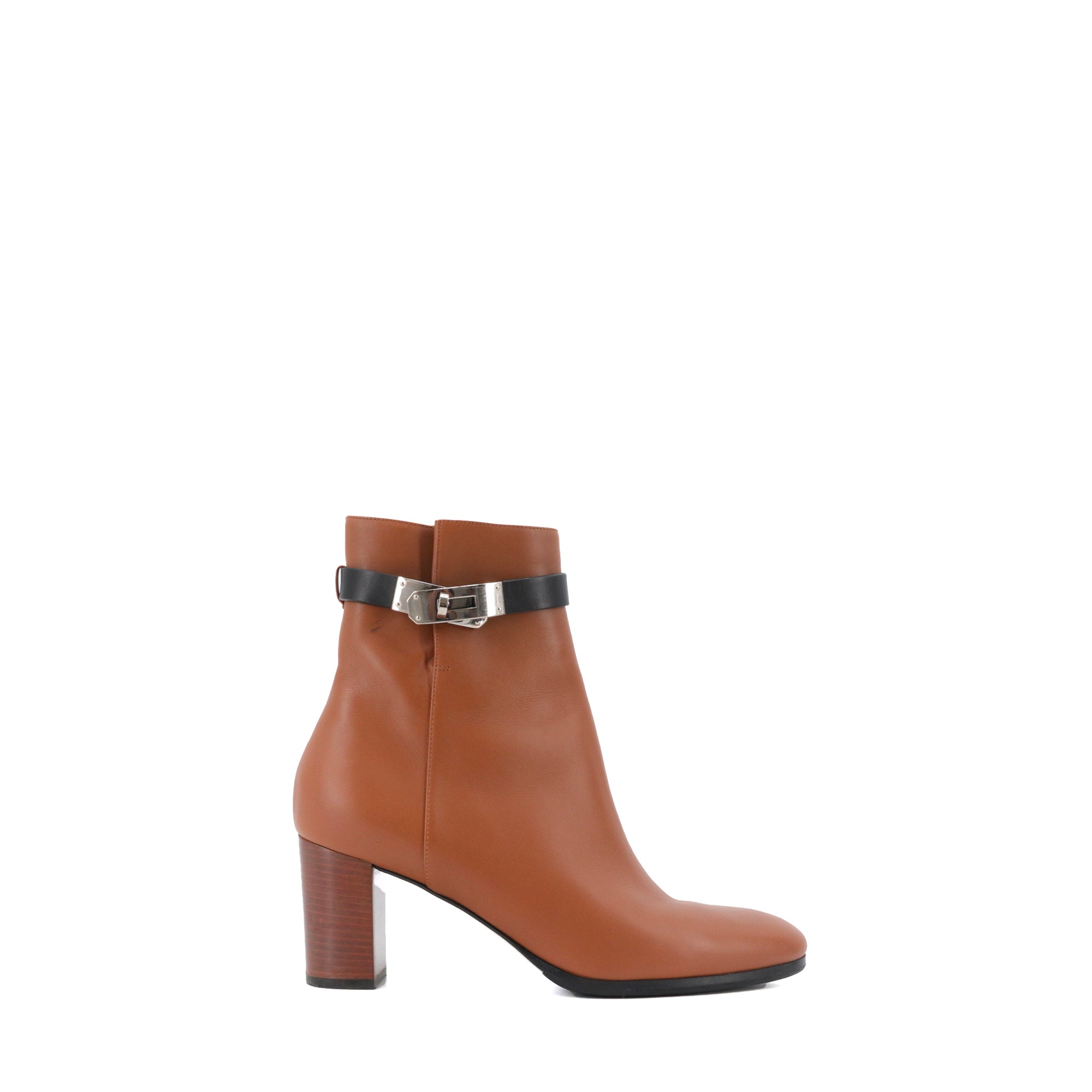 HERMÈS - Bottines Saint Germain Hermès en cuir marron (T39)