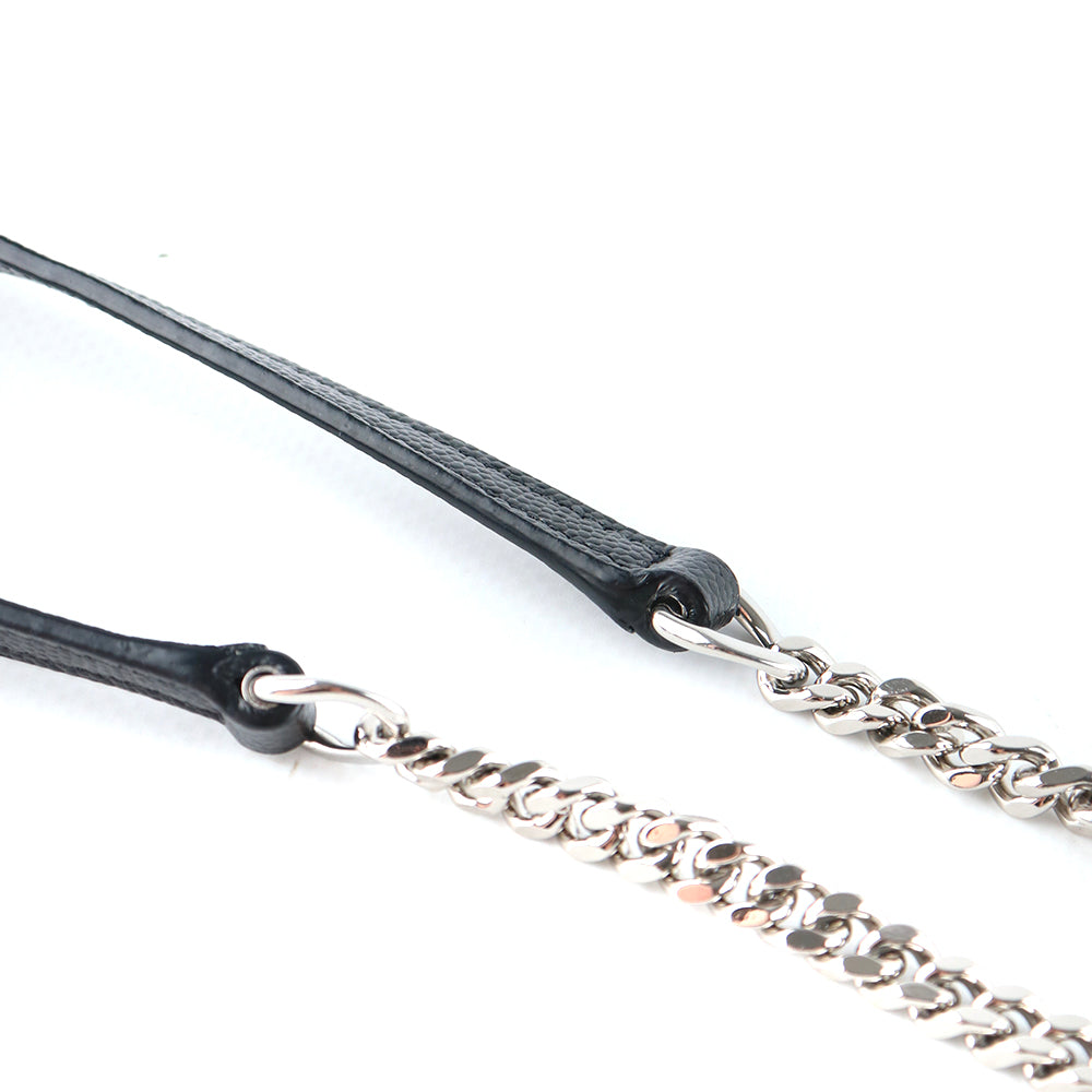 SAINT LAURENT - Sac à bandoulière Cassandre Envelope Chain Wallet en cuir grainé noir