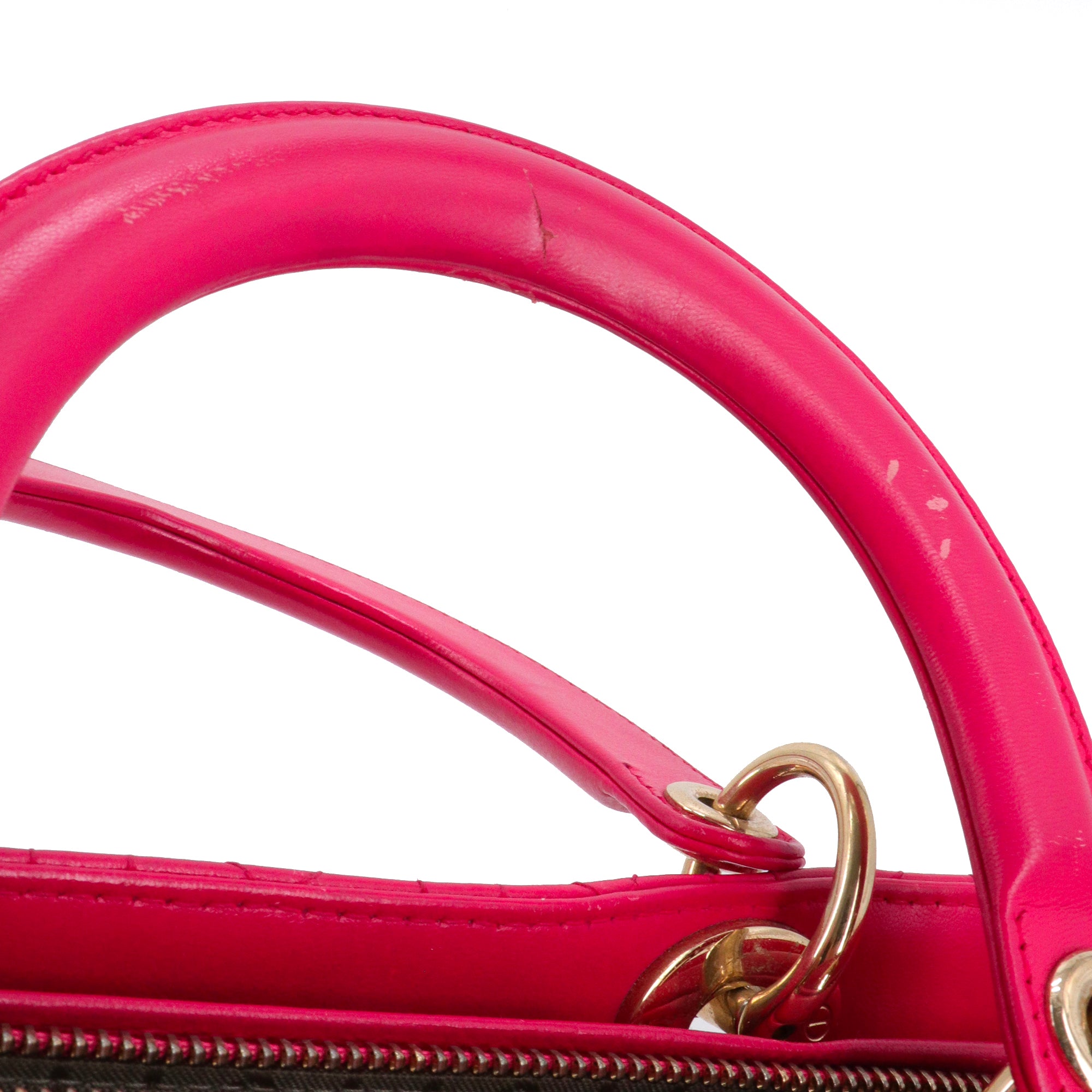 DIOR - Sac à main Lady Dior Large en cuir lisse rose