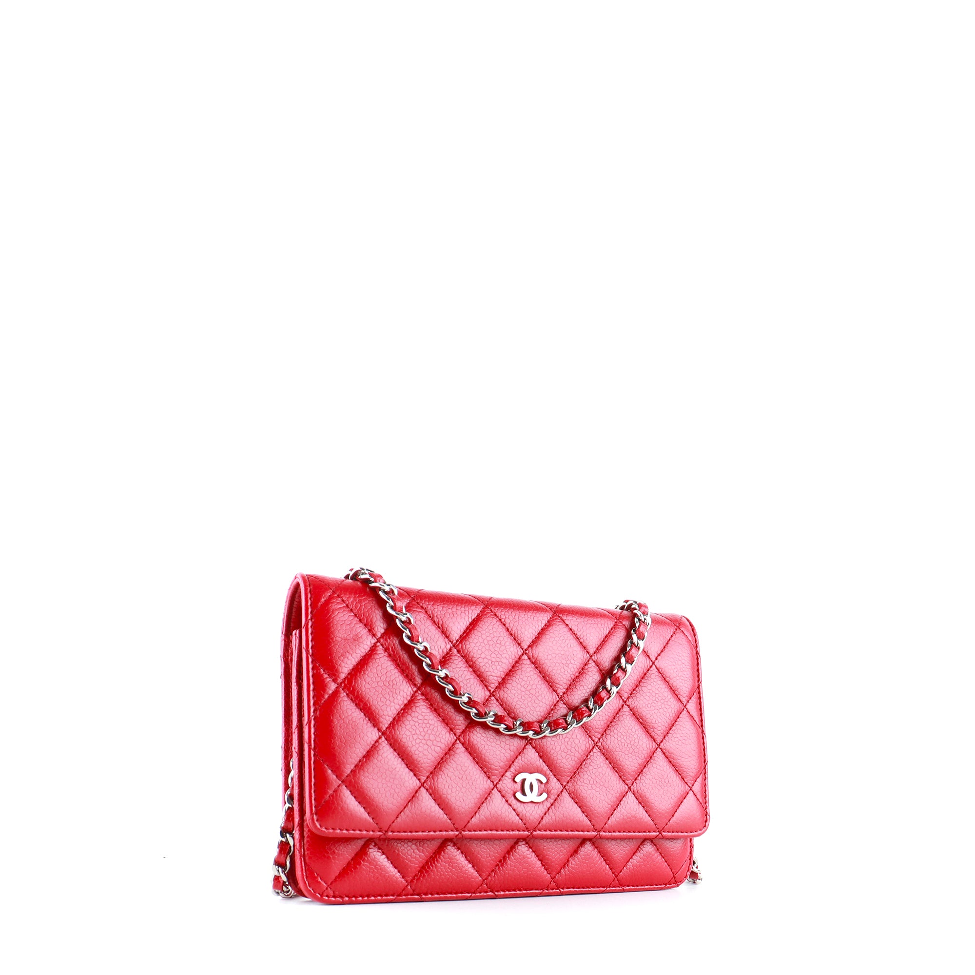 CHANEL - Sac Wallet On Chain Timeless en cuir caviar rouge bordeaux