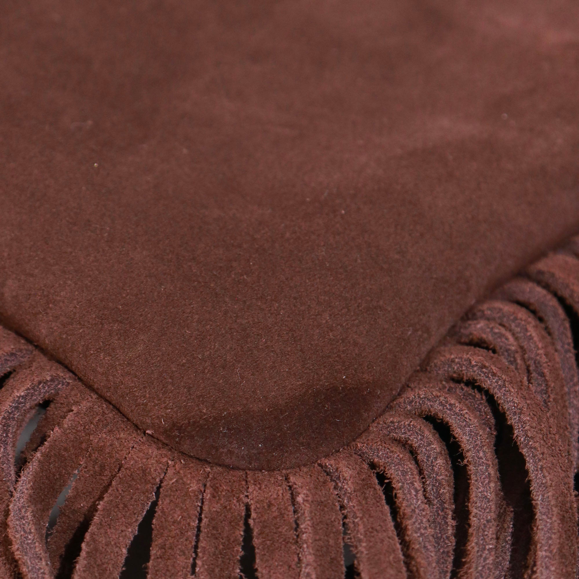 SAINT LAURENT - Sac à bandoulière Saint Laurent à franges en daim marron