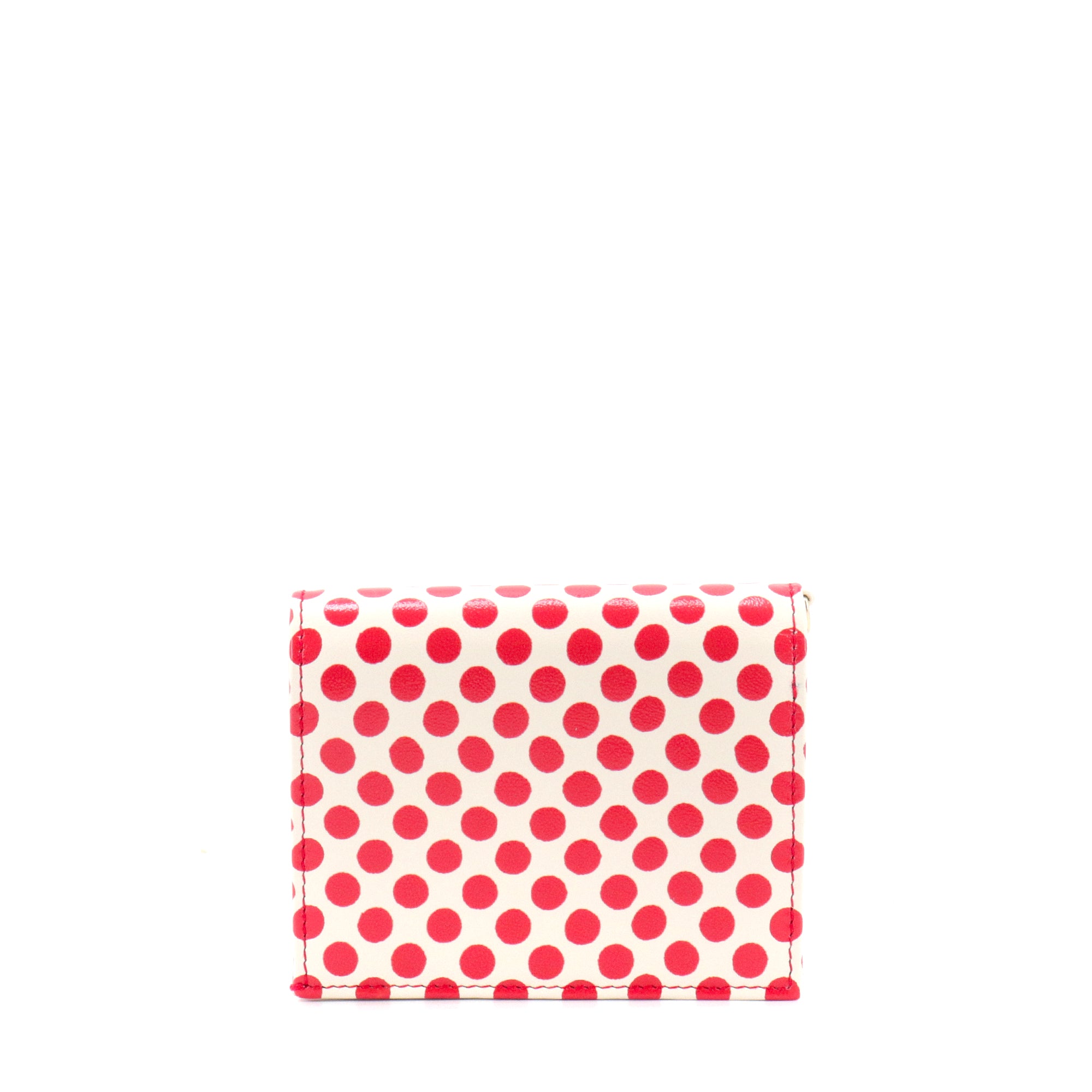 DIOR - Porte-monnaie Dioramour Dior en cuir à pois rouge et blanc