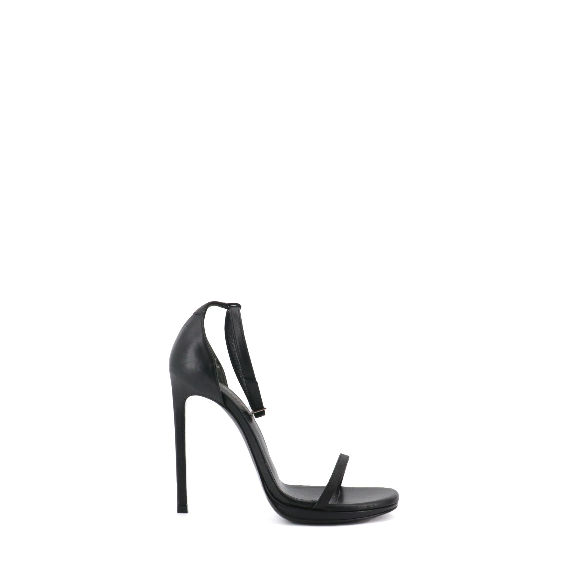 SAINT LAURENT - Sandales à talon Jane Saint Laurent en cuir noir (T36)