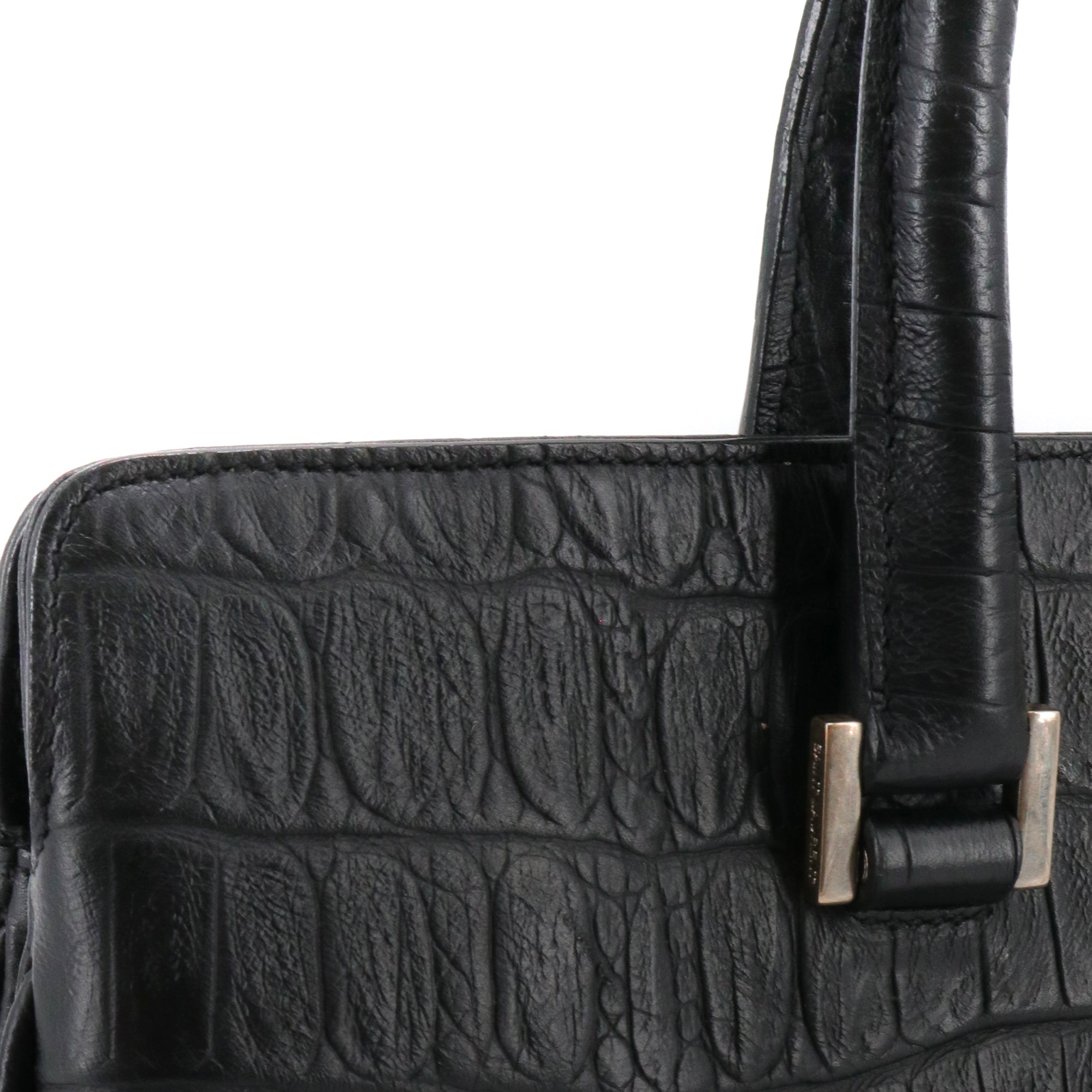 SAINT LAURENT - Sac à main Trois Clous Saint Laurent en cuir embossé croco noir