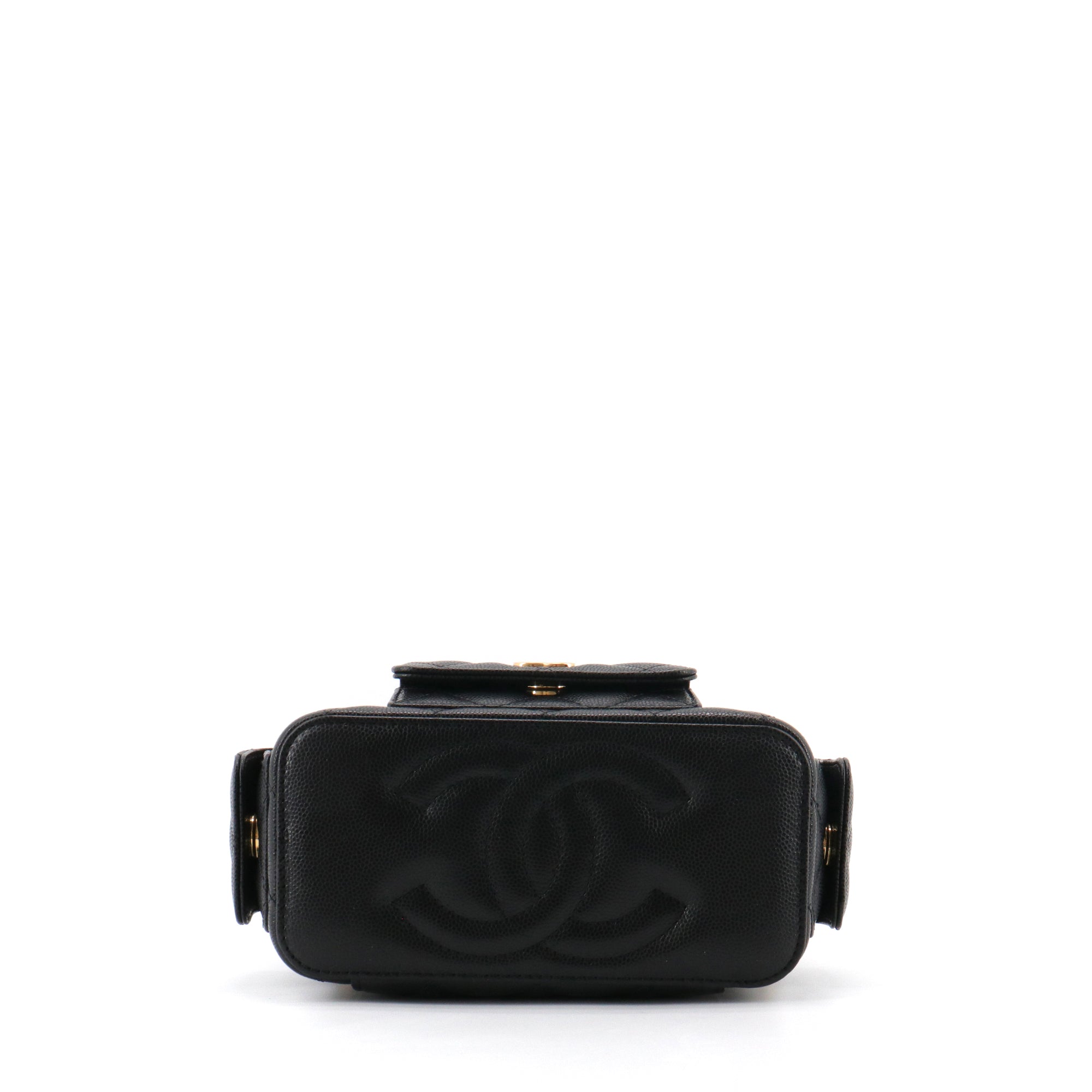 CHANEL - Sac à bandoulière Vanity Pocket Chanel en cuir caviar noir