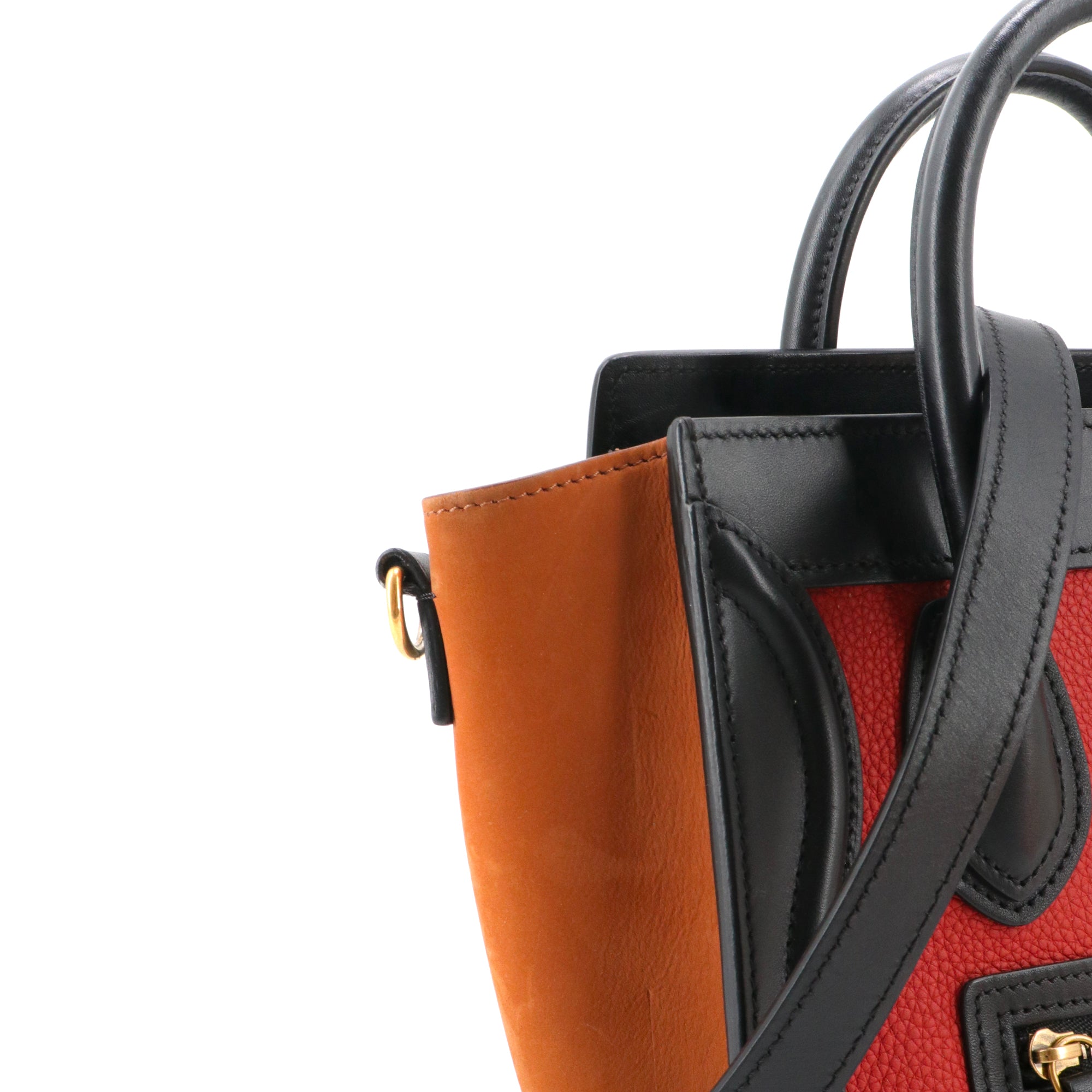 CELINE - Sac à bandoulière Luggage Nano Celine en cuir tricolore