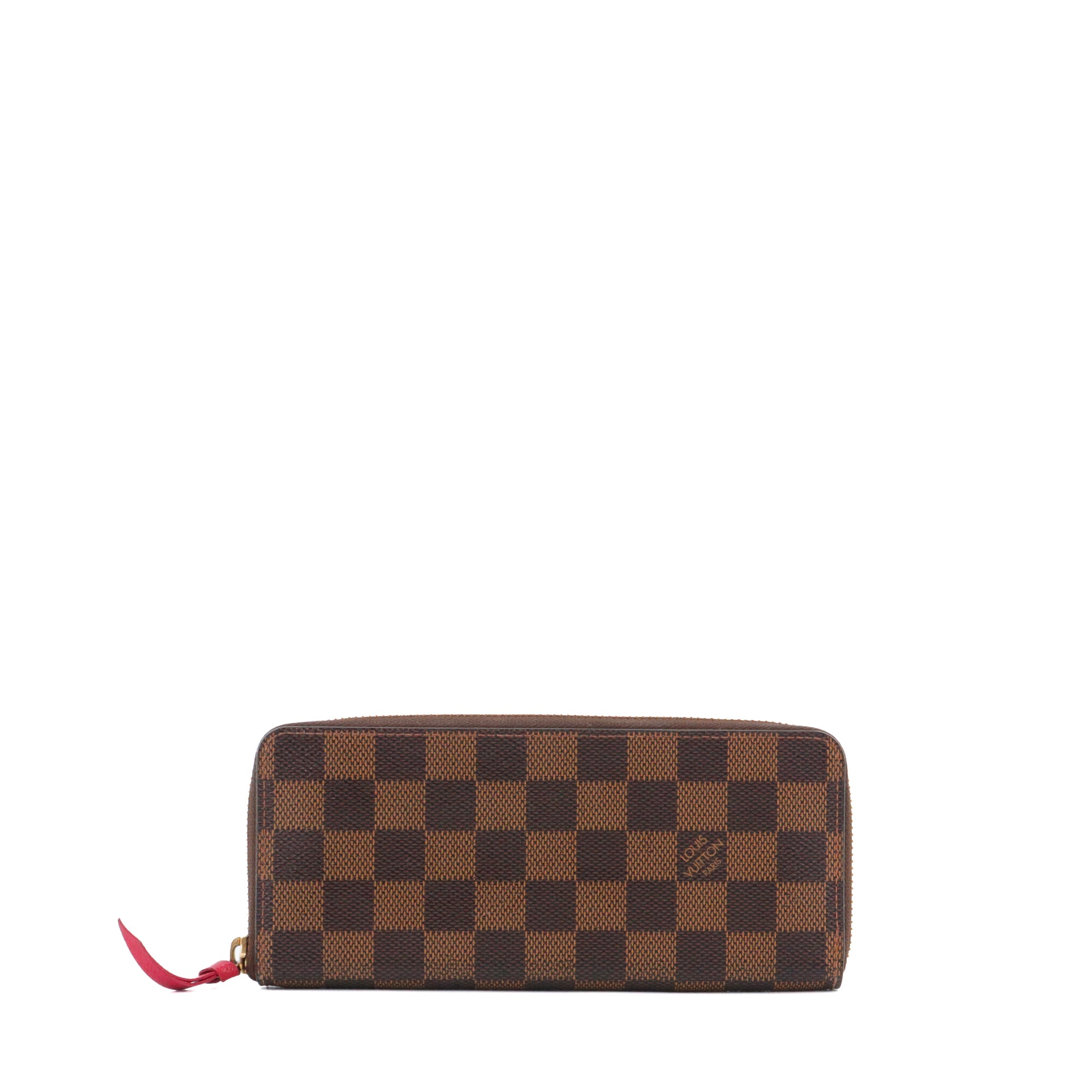 LOUIS VUITTON - Portefeuille Clémence Louis Vuitton en toile damier ébène