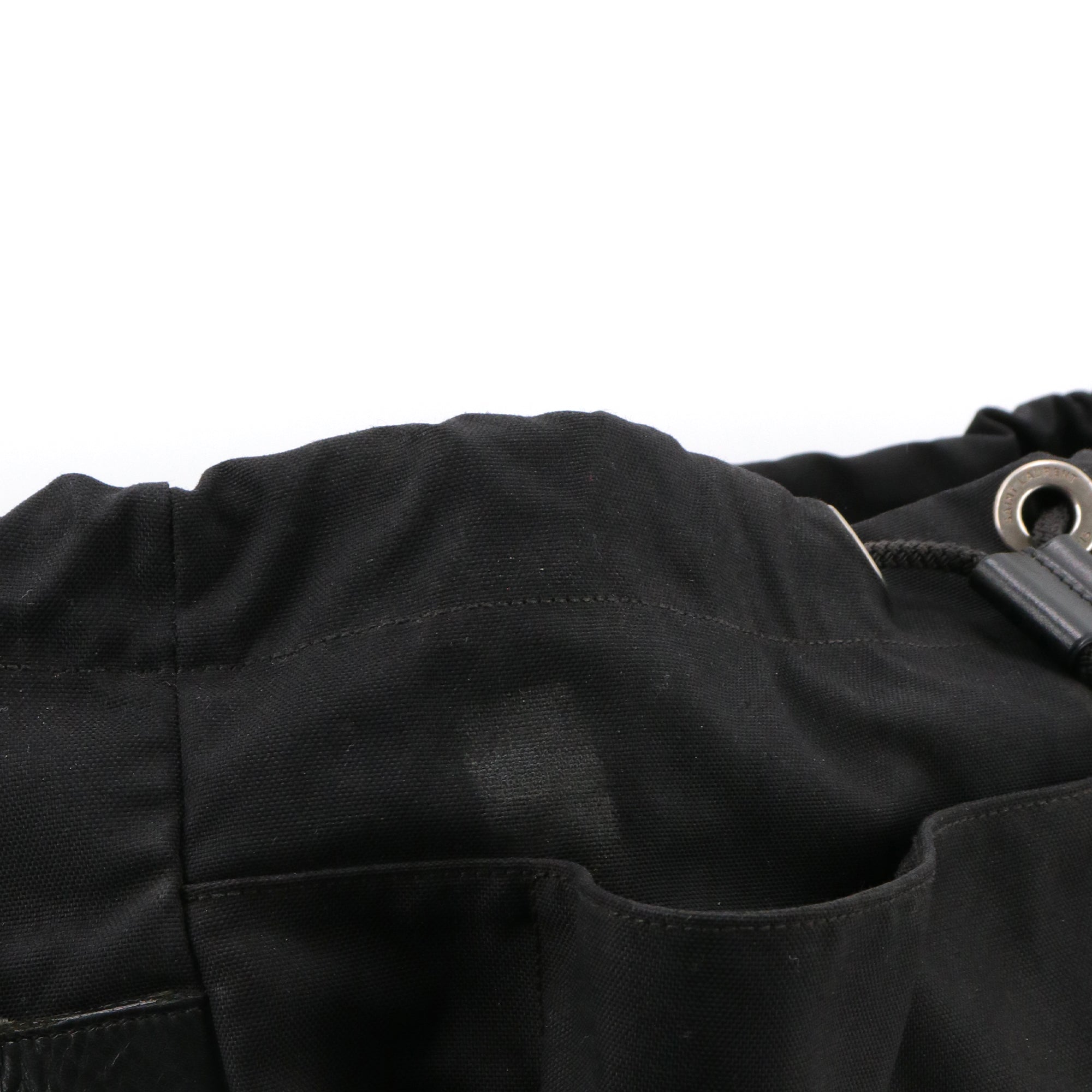 SAINT LAURENT - Sac à bandoulière Hunting Buckle Messenger Saint Laurent en nylon et cuir noir
