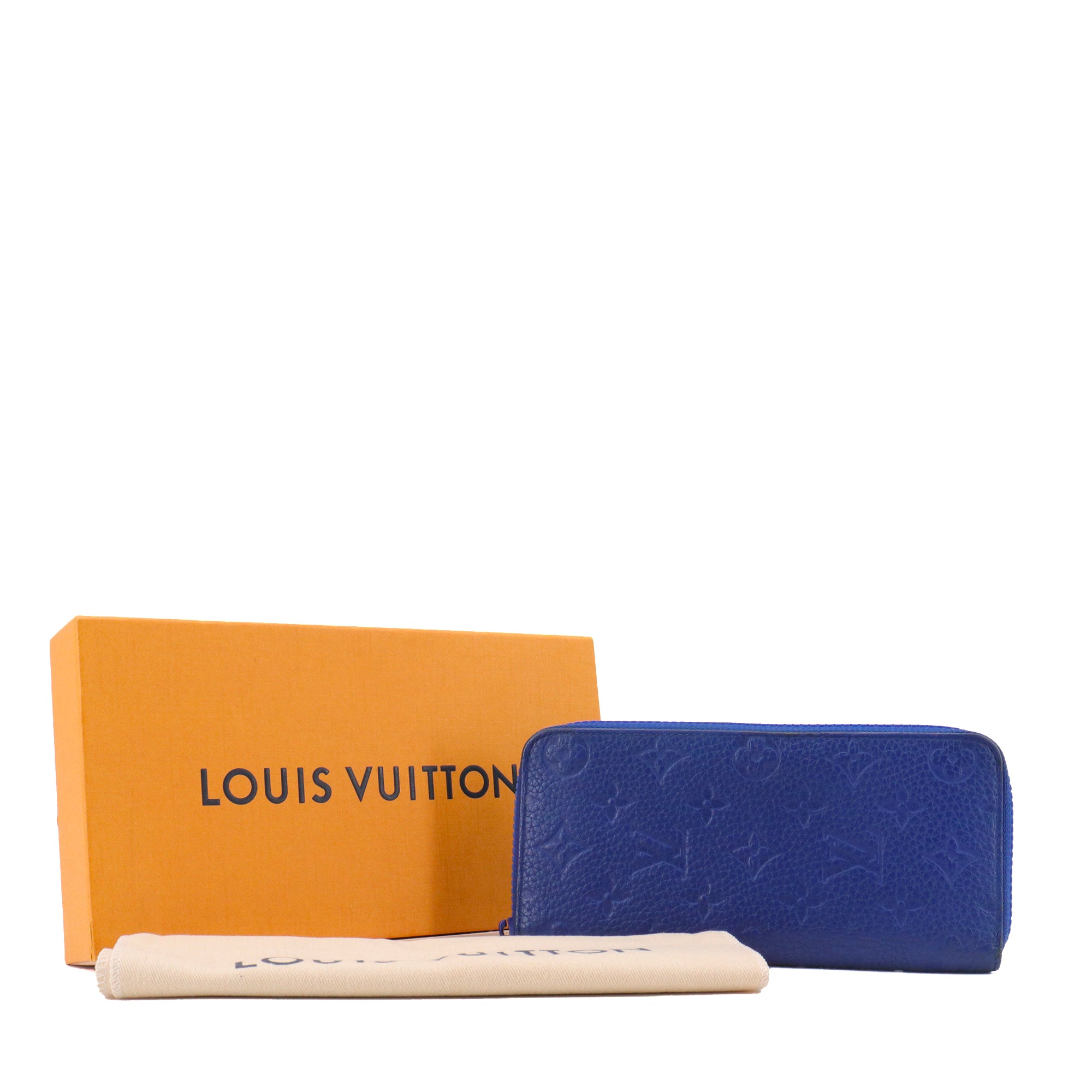 LOUIS VUITTON - Portefeuille Zippy Louis Vuitton en cuir empreinte bleu