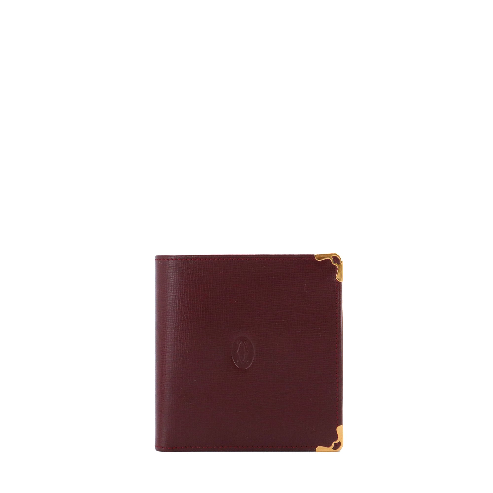 CARTIER - Portefeuille Multiple Must Cartier en cuir grainé bordeaux