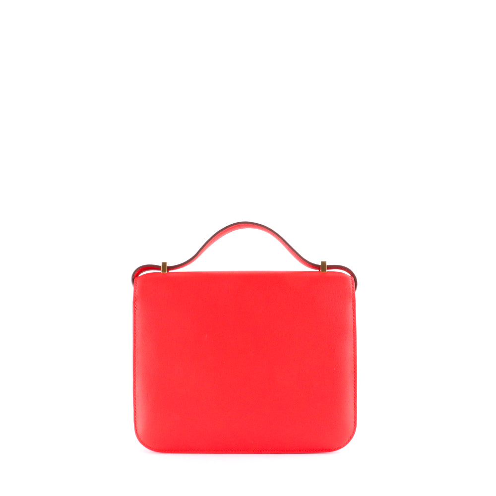 HERMÈS - Sac à bandoulière Constance 18 en cuir swift rouge