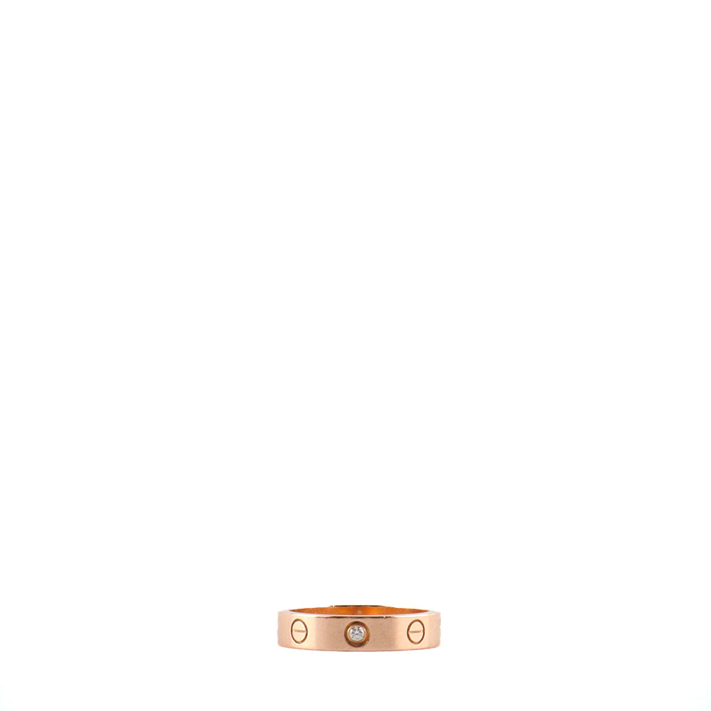 CARTIER - Bague Love en or rose avec diamant (T51)