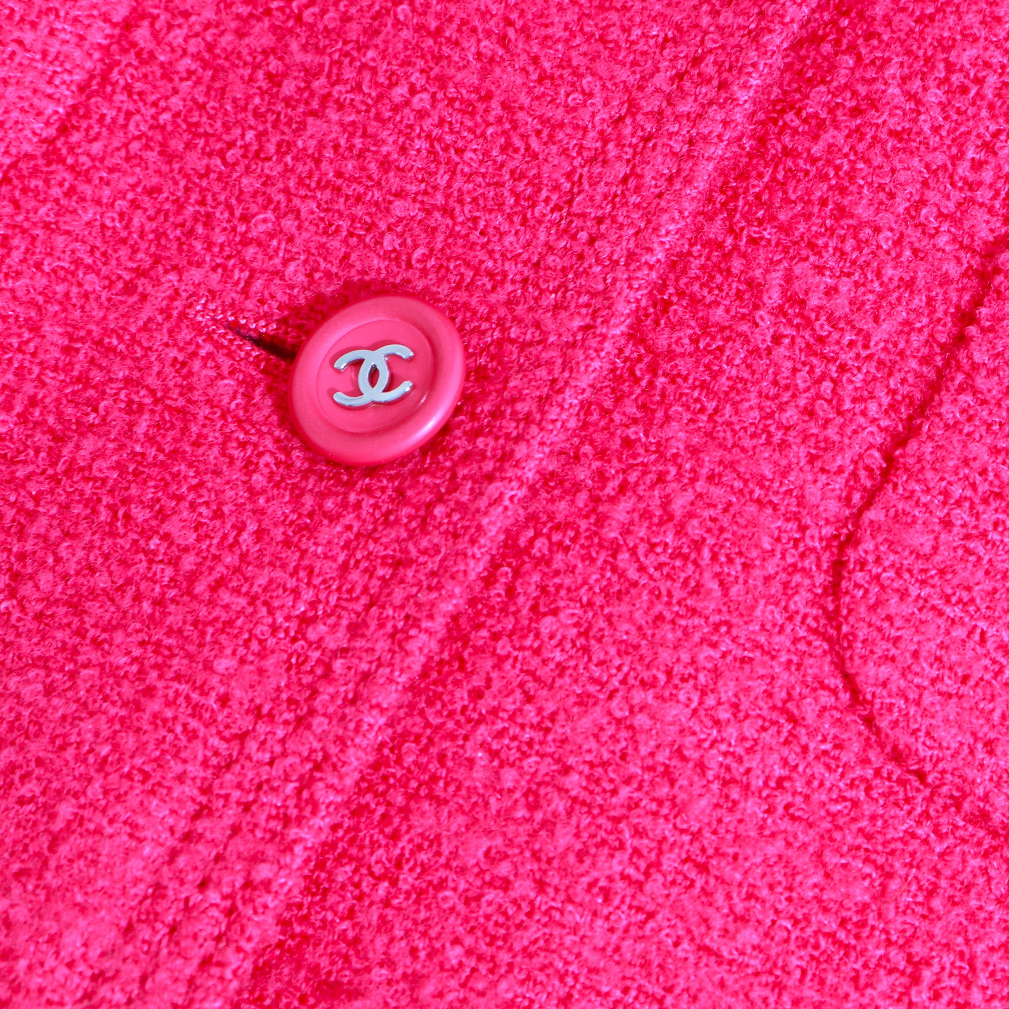 CHANEL - Ensemble veste et robe en tweed rose vintage (T40)