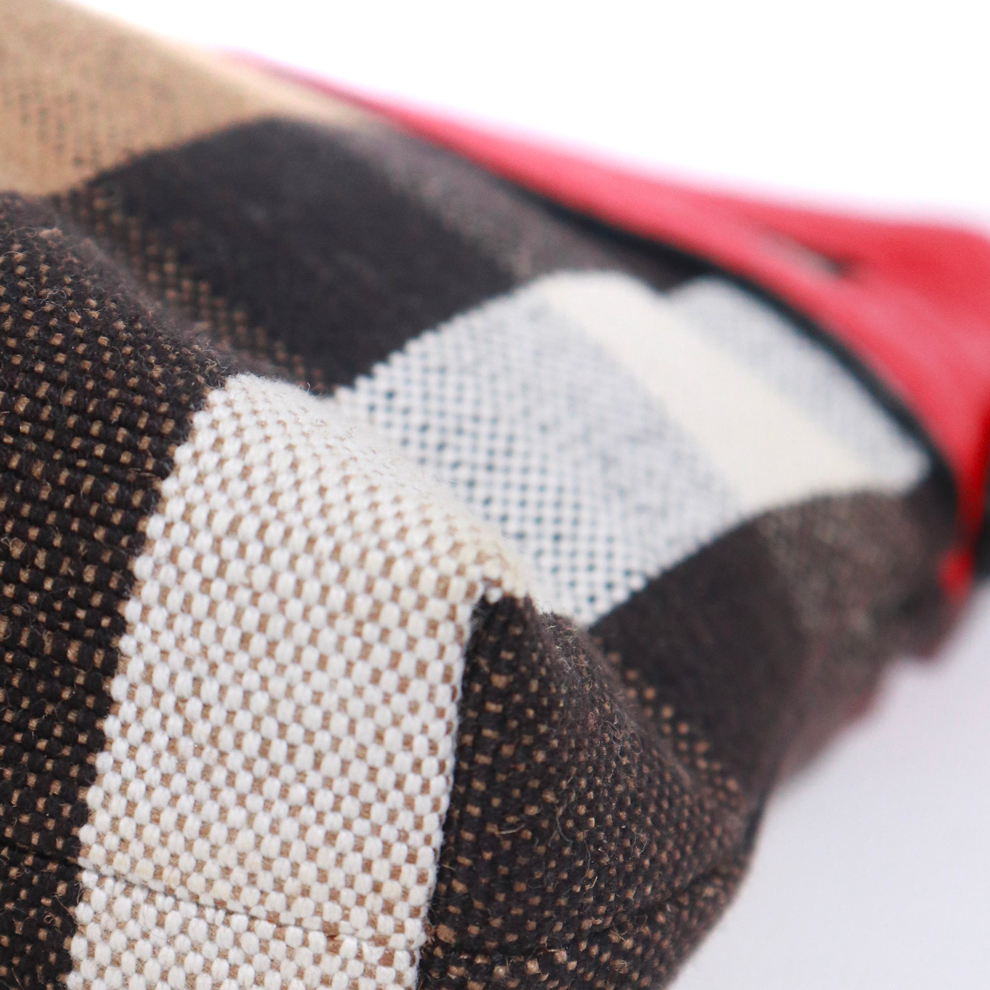 BURBERRY - Sac à bandoulière Farley en toile et cuir rouge