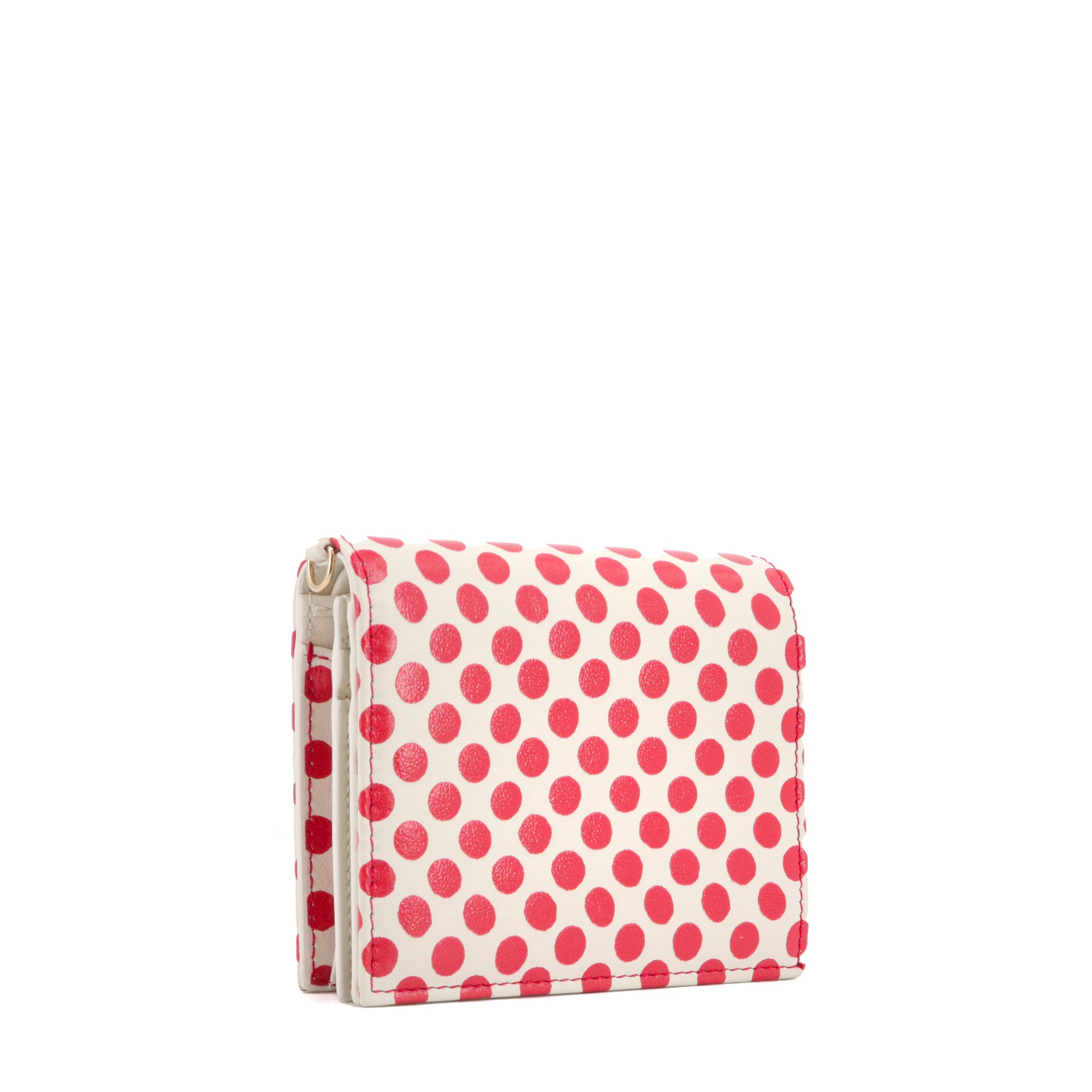 DIOR - Porte-monnaie Dioramour Dior en cuir à pois rouge et blanc