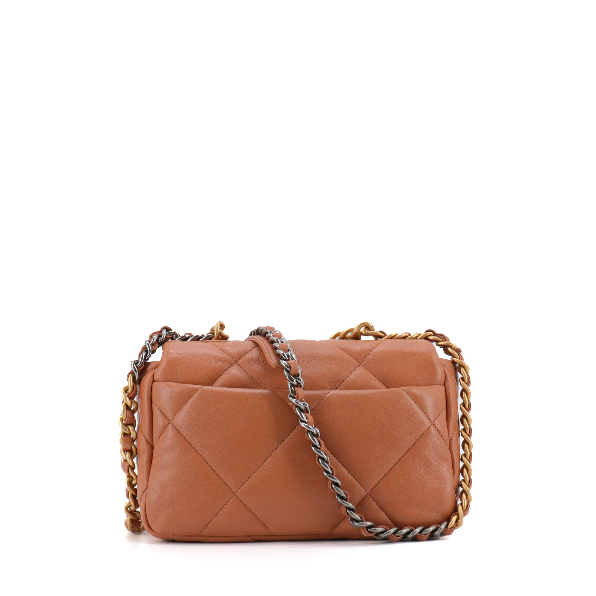 CHANEL - Sac à bandoulière 19 Chanel en cuir marron