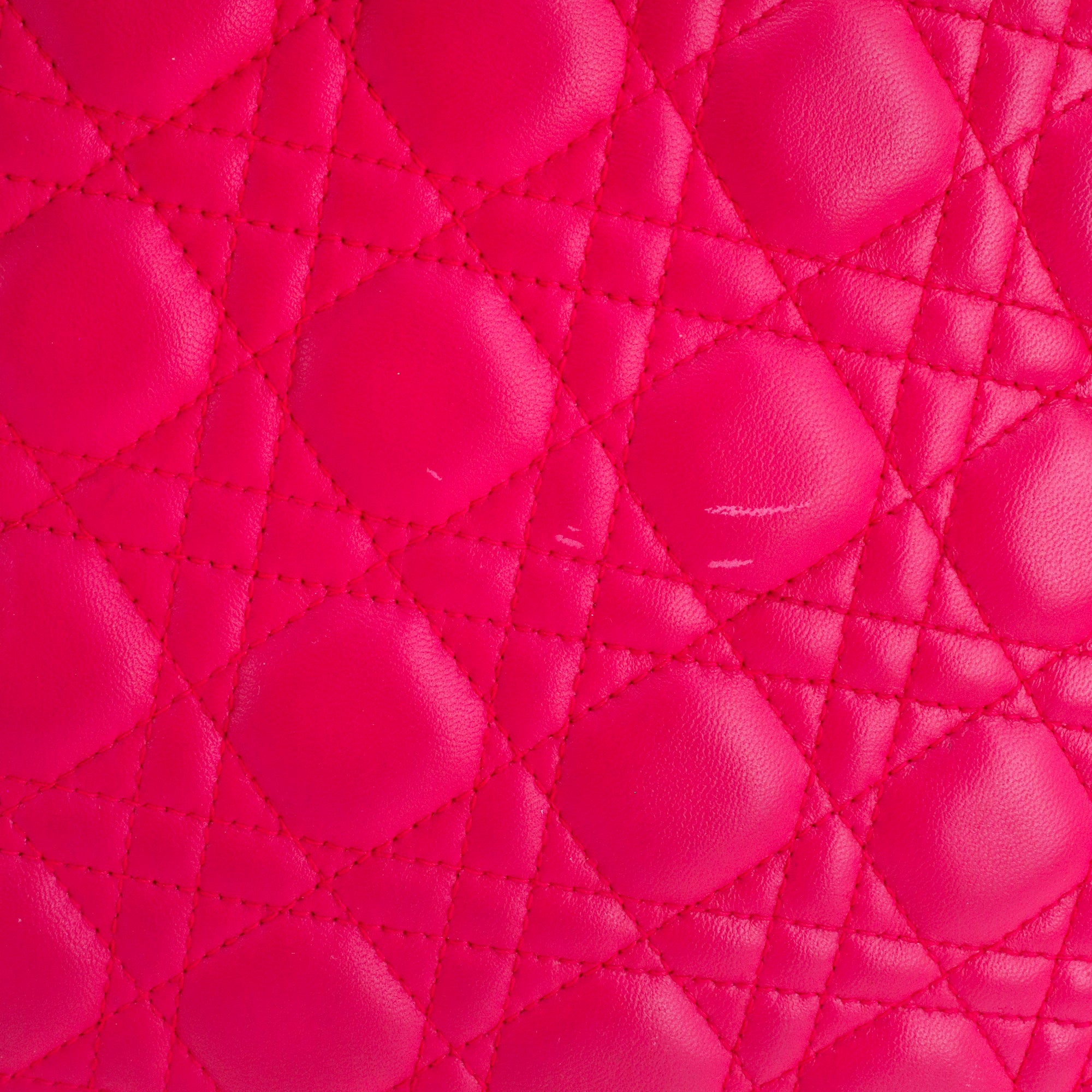 DIOR - Sac à main Lady Dior Large en cuir lisse rose