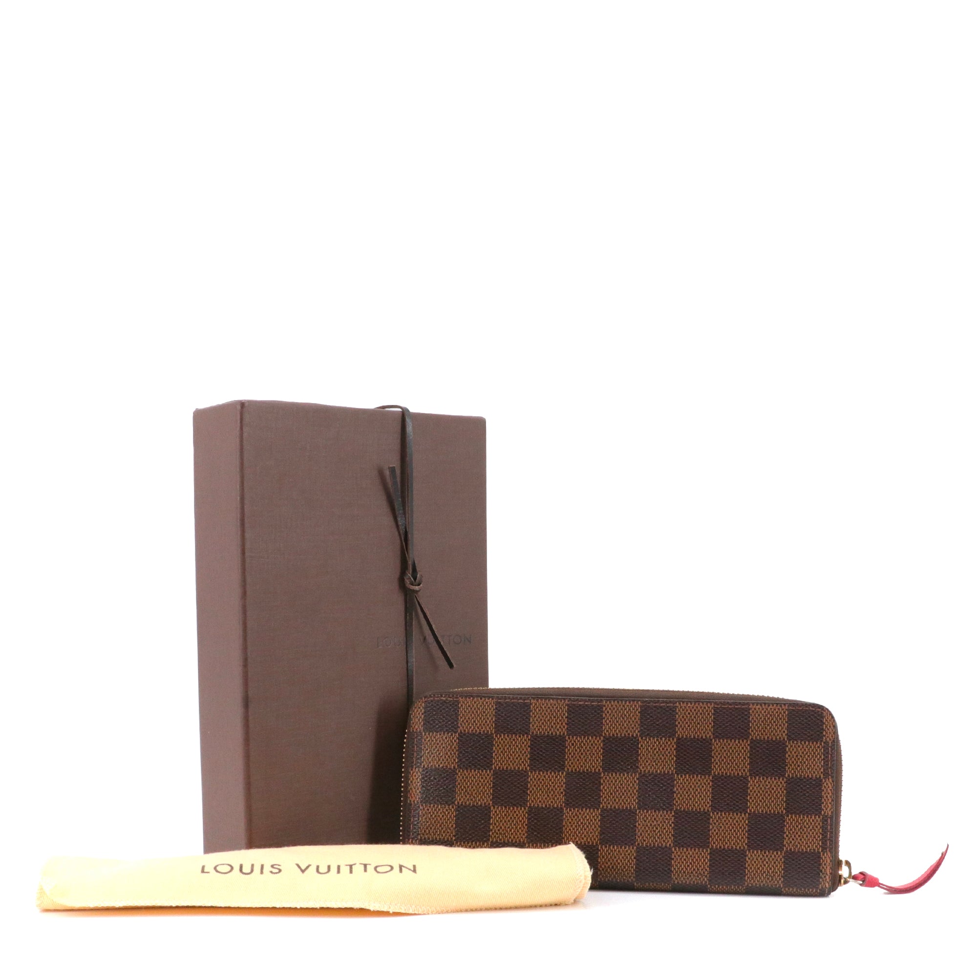 LOUIS VUITTON - Portefeuille Clémence Louis Vuitton en toile damier ébène