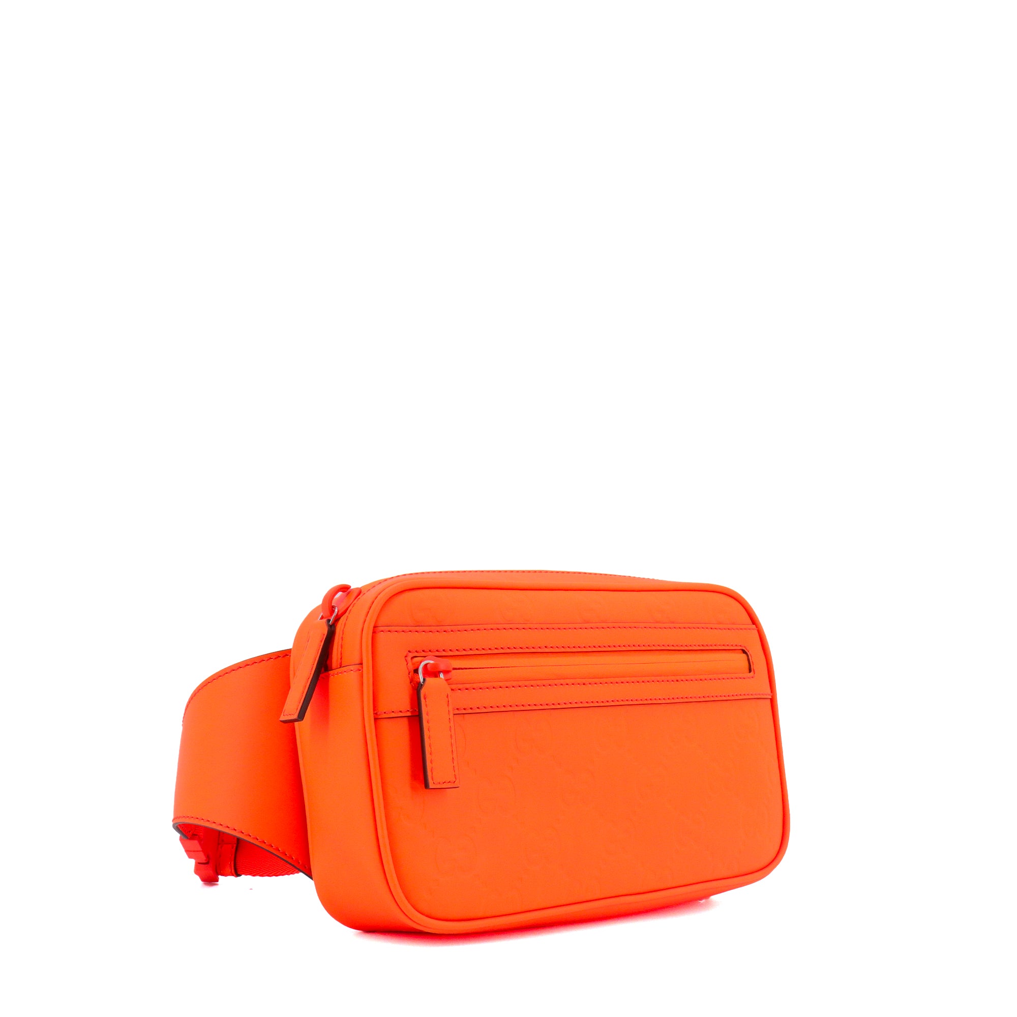 GUCCI - Sac ceinture PM Gucci en cuir effet caoutchouc orange fluo