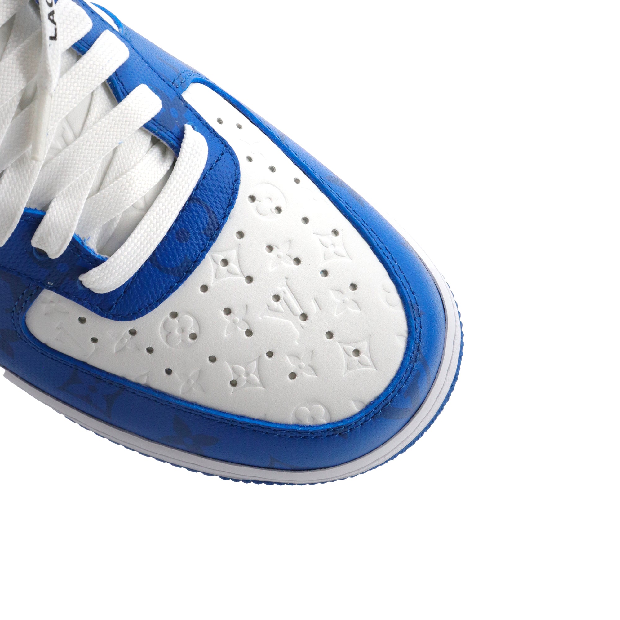 LOUIS VUITTON - Louis Vuitton x Nike Air Force One sneakers in white and blue leather (T41)