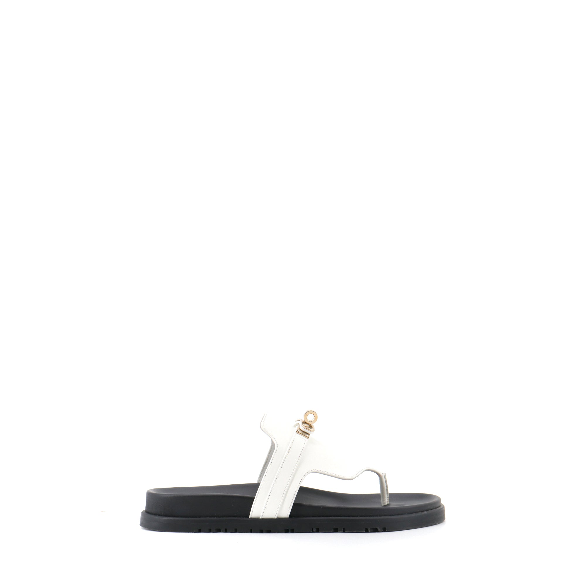 HERMÈS - Sandales Empire Hermès en cuir blanc (T38,5)