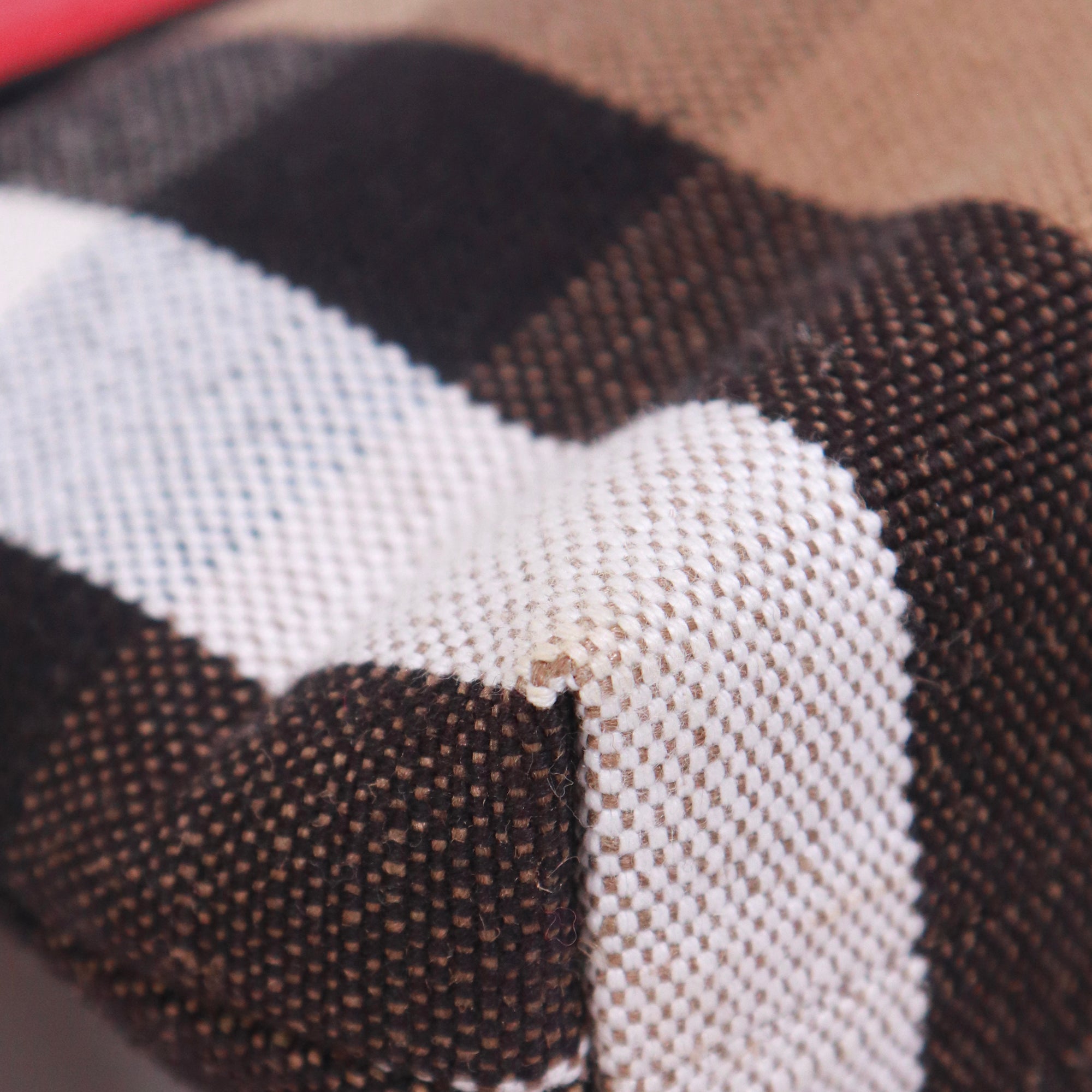 BURBERRY - Sac à bandoulière Farley en toile et cuir rouge