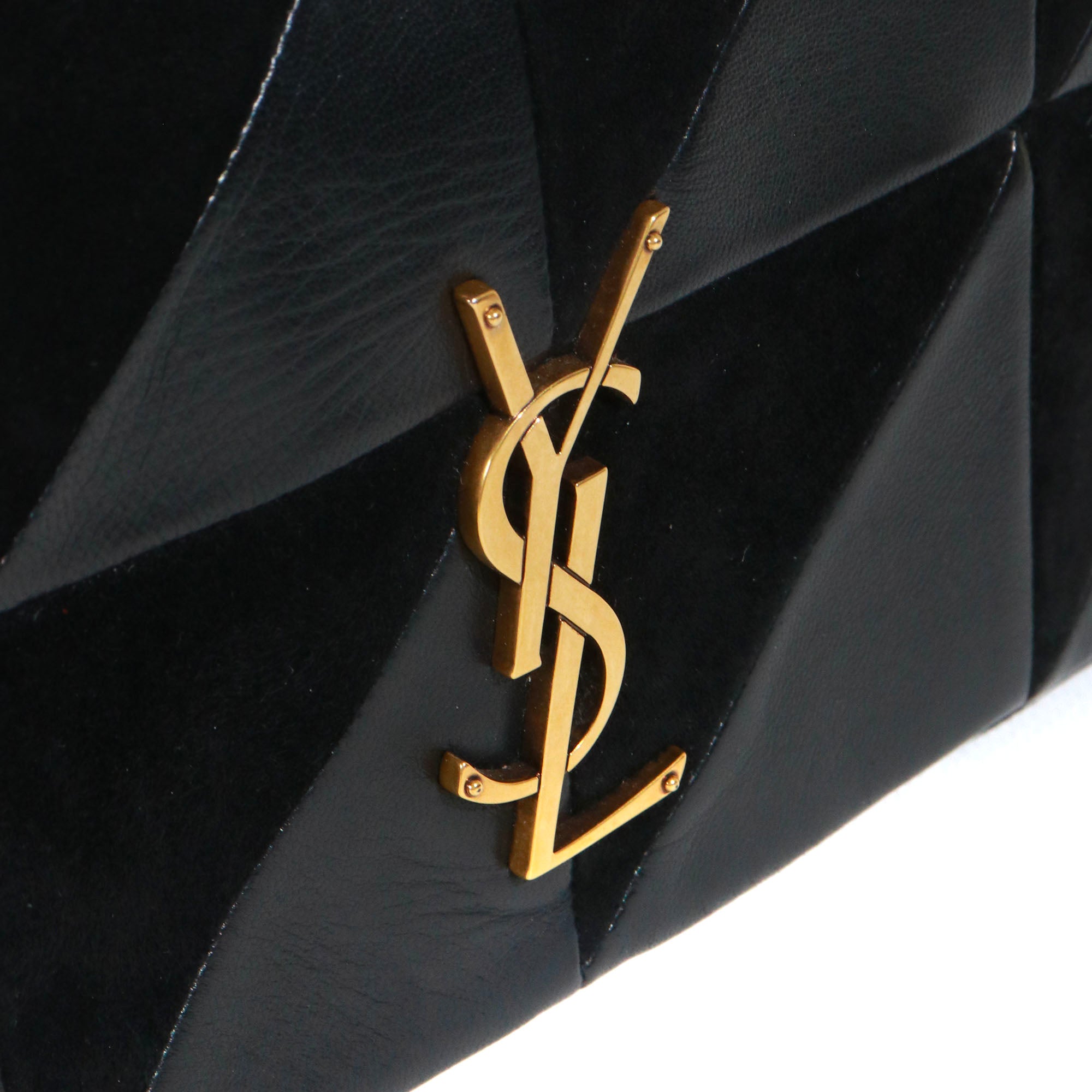 SAINT LAURENT - Sac à bandoulière Jamie medium Saint Laurent bi-matière cuir daim noir