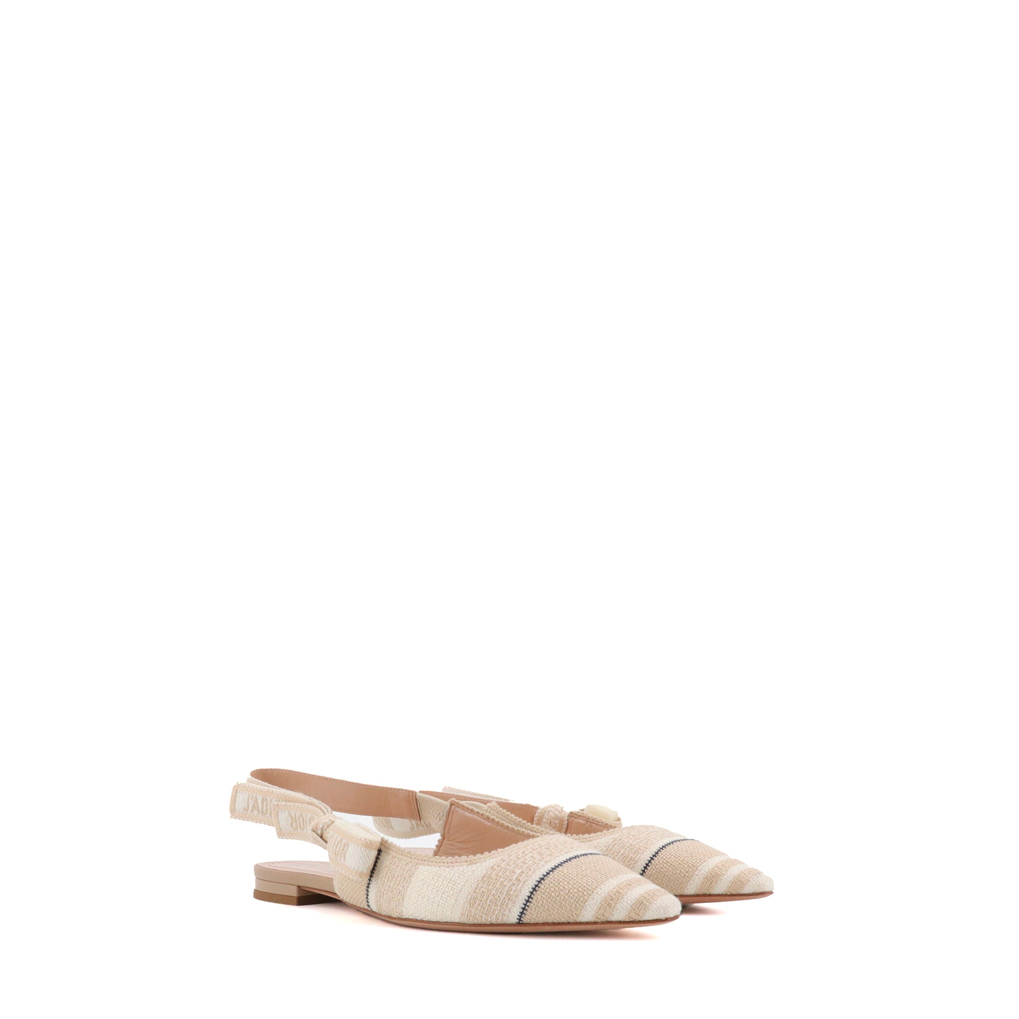 DIOR - Ballerines Slingback J'Adior Dior en toile beige (T37)