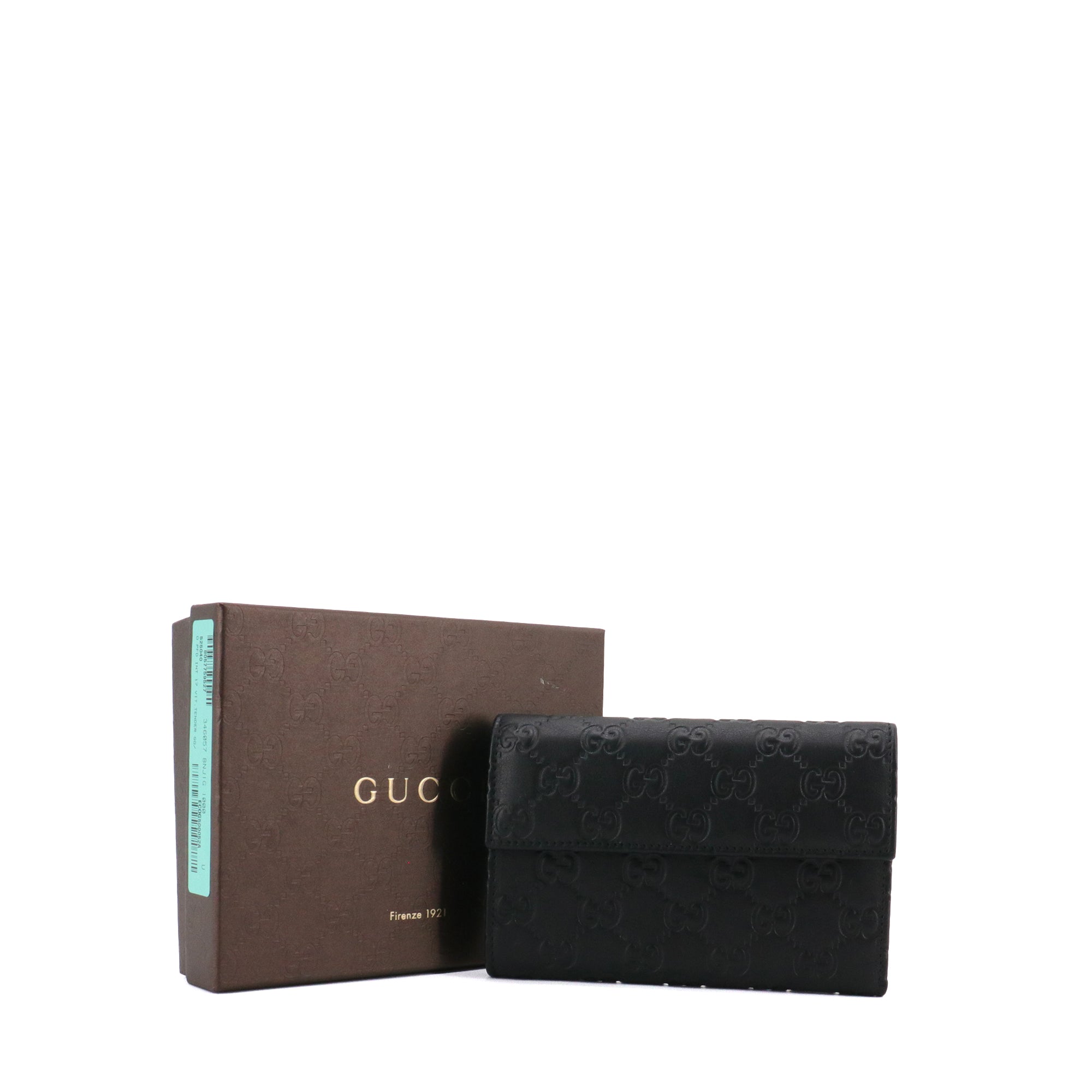 GUCCI - Portefeuille Guccissima Gucci en cuir embossé noir
