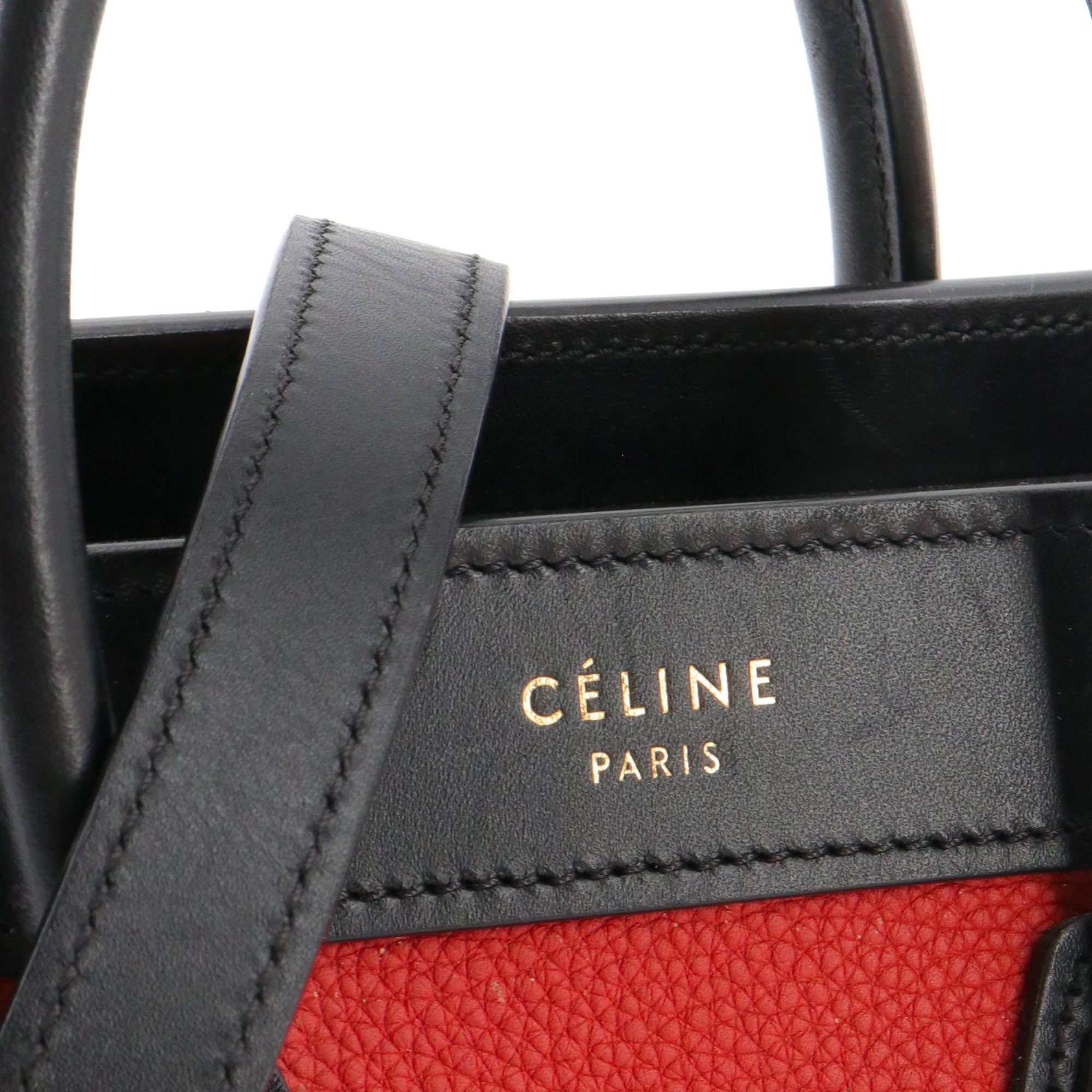 CELINE - Sac à bandoulière Luggage Nano Celine en cuir tricolore
