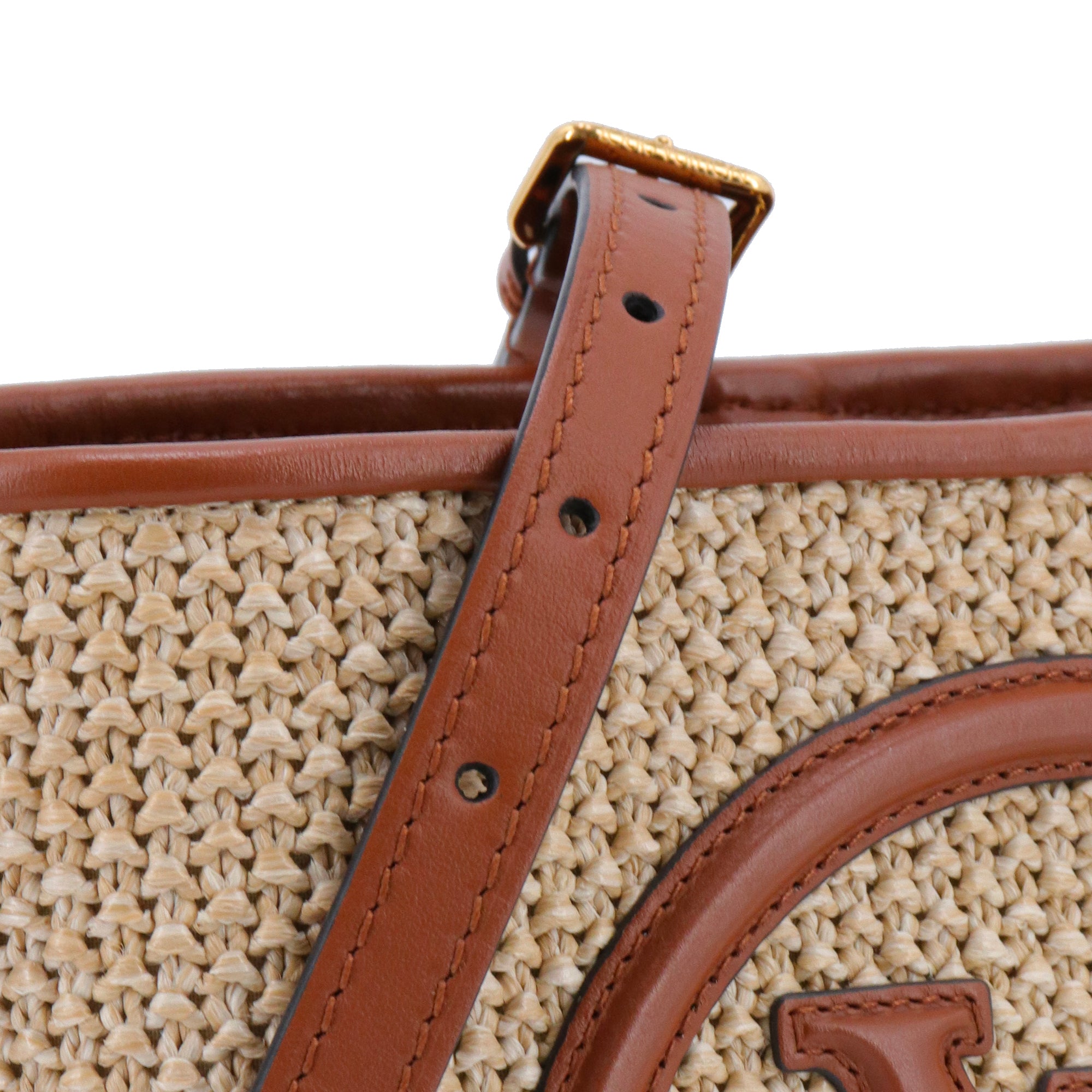 LOUIS VUITTON - Sac à bandoulière Petit Bucket Louis Vuitton en raphia tissé et cuir marron