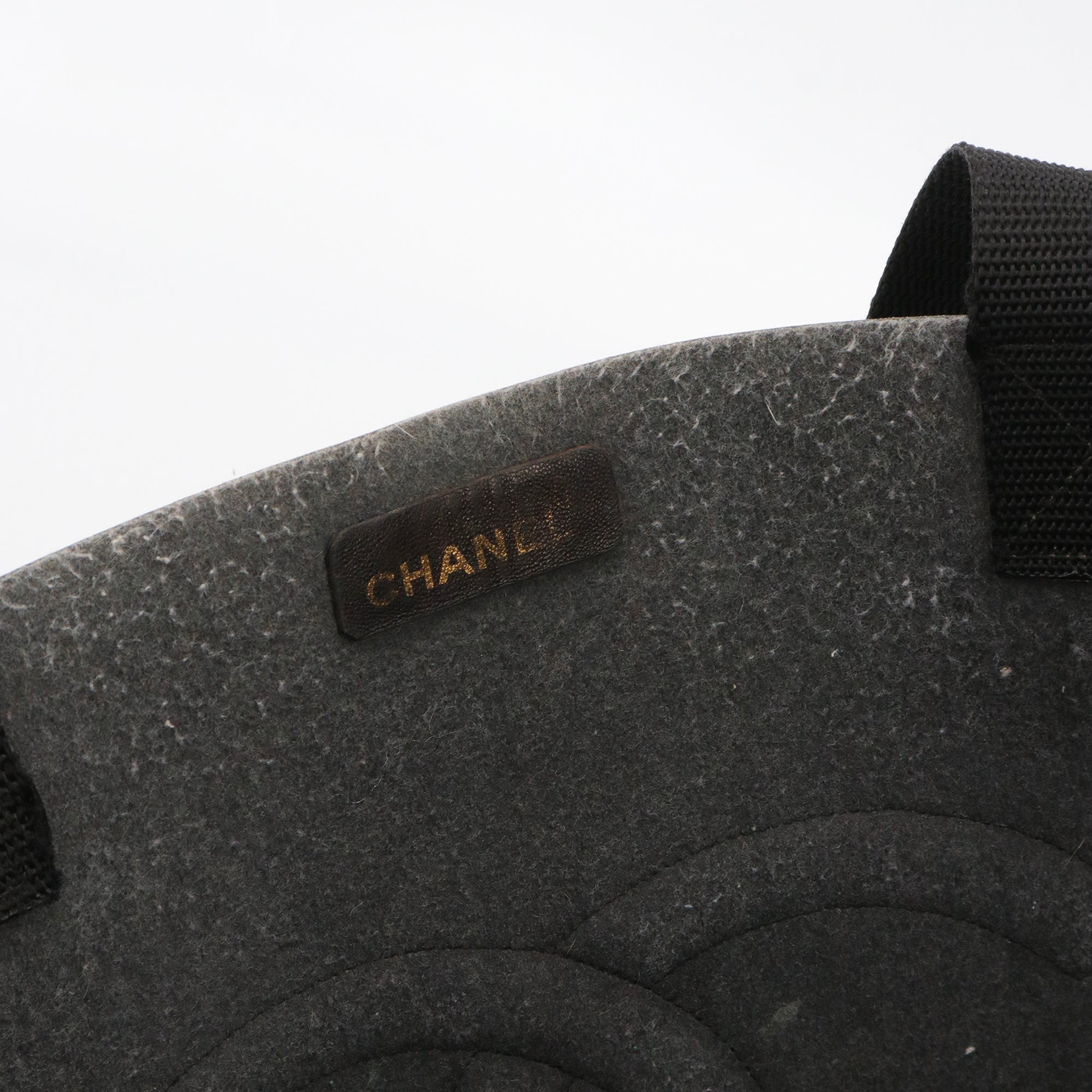 CHANEL - Sac Cabas Cocomark Chanel en caoutchouc noir vintage
