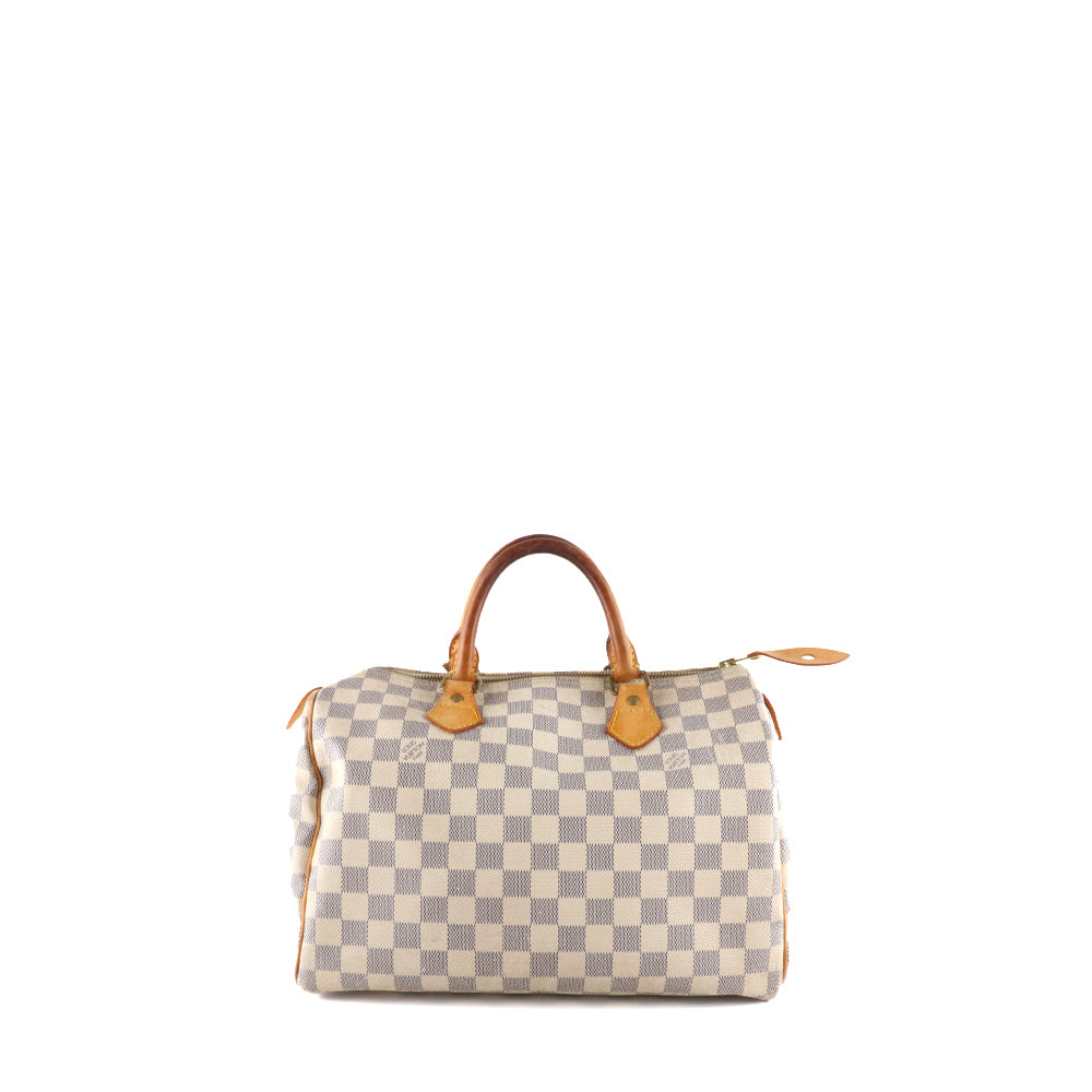 LOUIS VUITTON - Sac à main Speedy 30 en toile damier azur