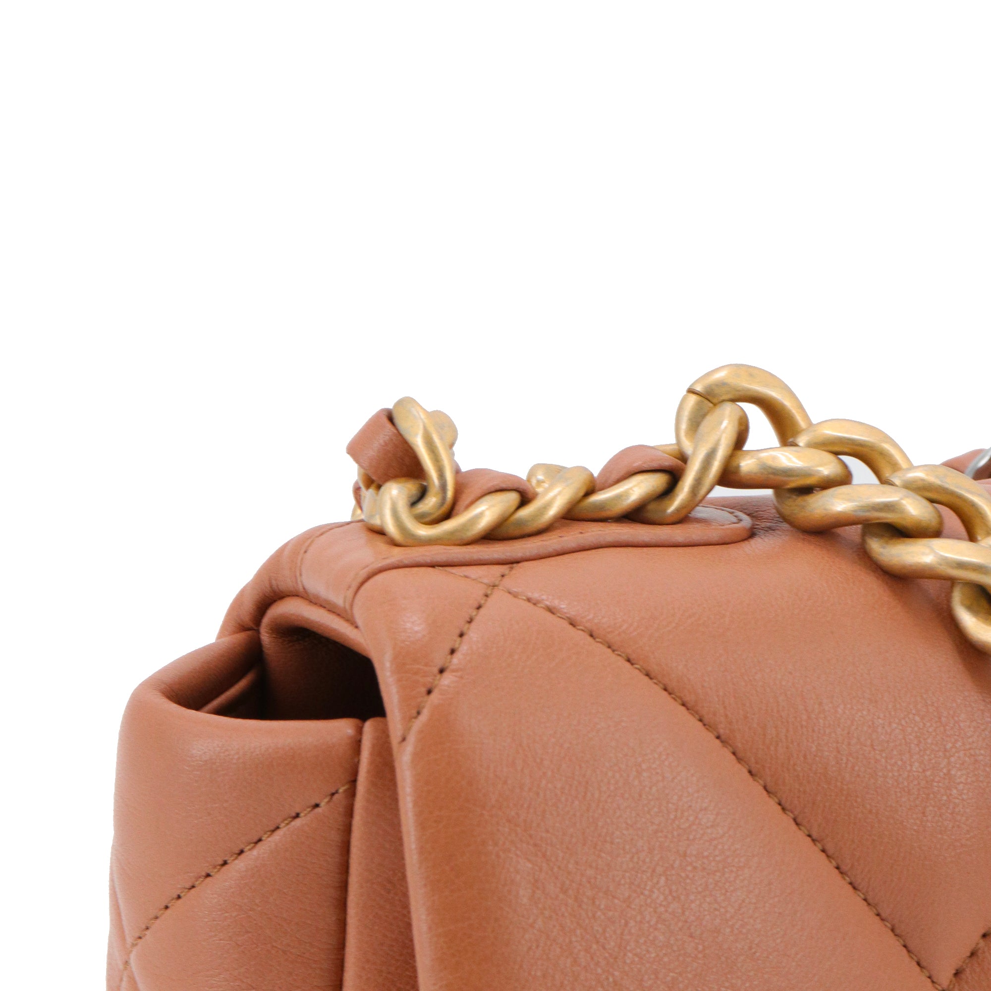 CHANEL - Sac à bandoulière 19 Chanel en cuir marron