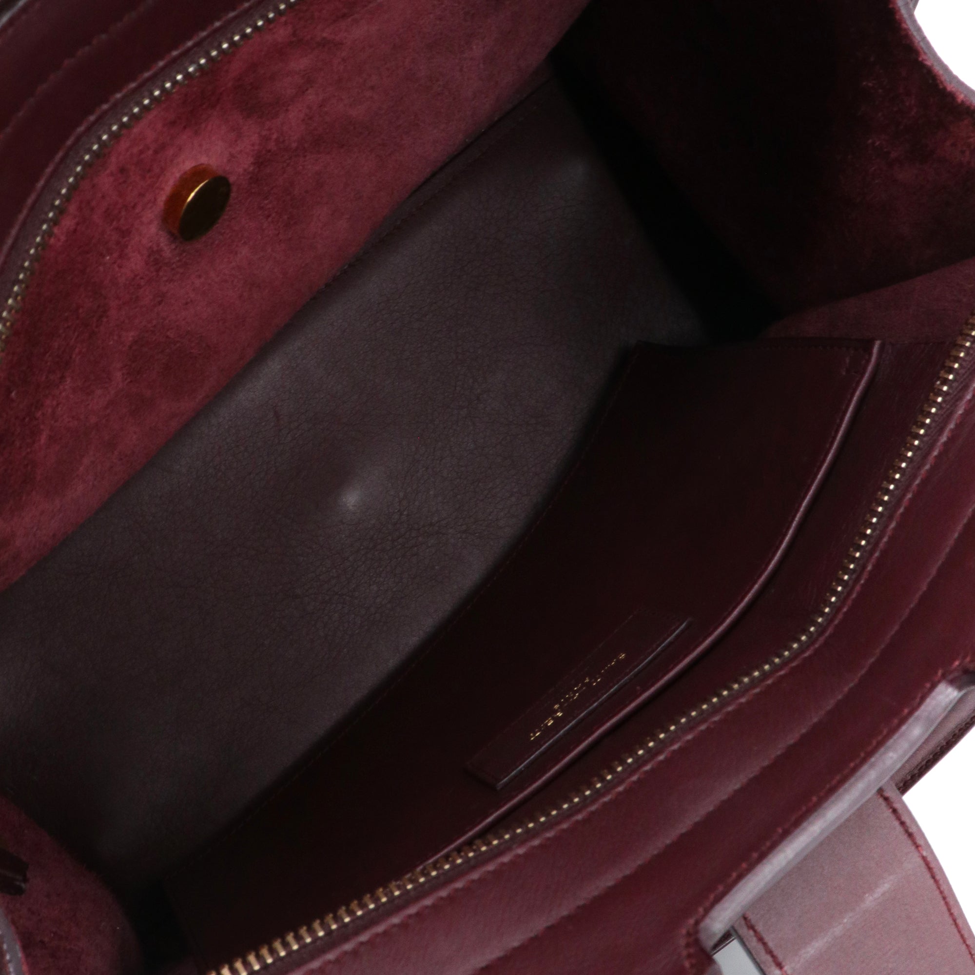 SAINT LAURENT - Sac à bandoulière Cabas Monogram Saint Laurent en cuir bordeaux