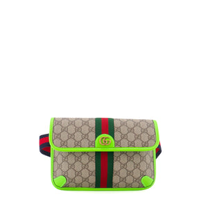 GUCCI - Sac ceinture Ophidia Gucci en toile monogrammée et cuir vert fluo