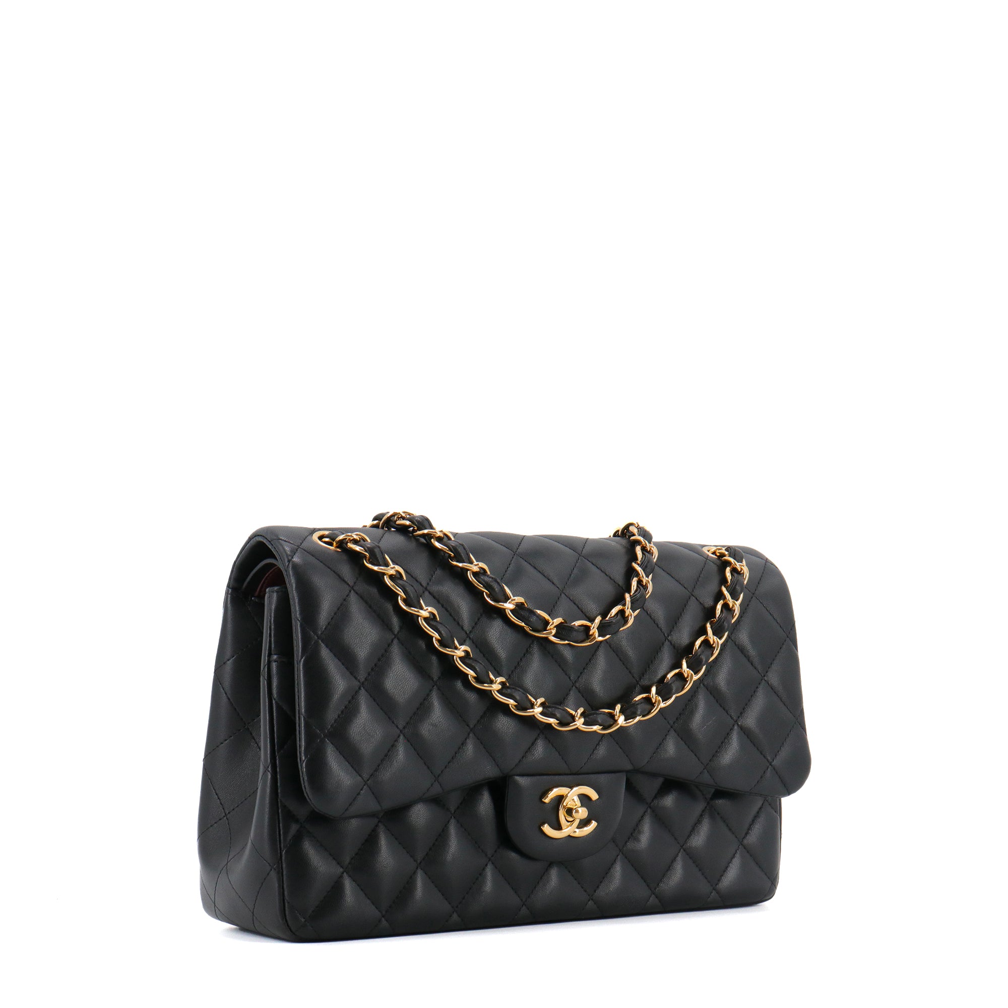 CHANEL - Sac à main Classique/Timeless Jumbo Chanel en cuir lisse noir