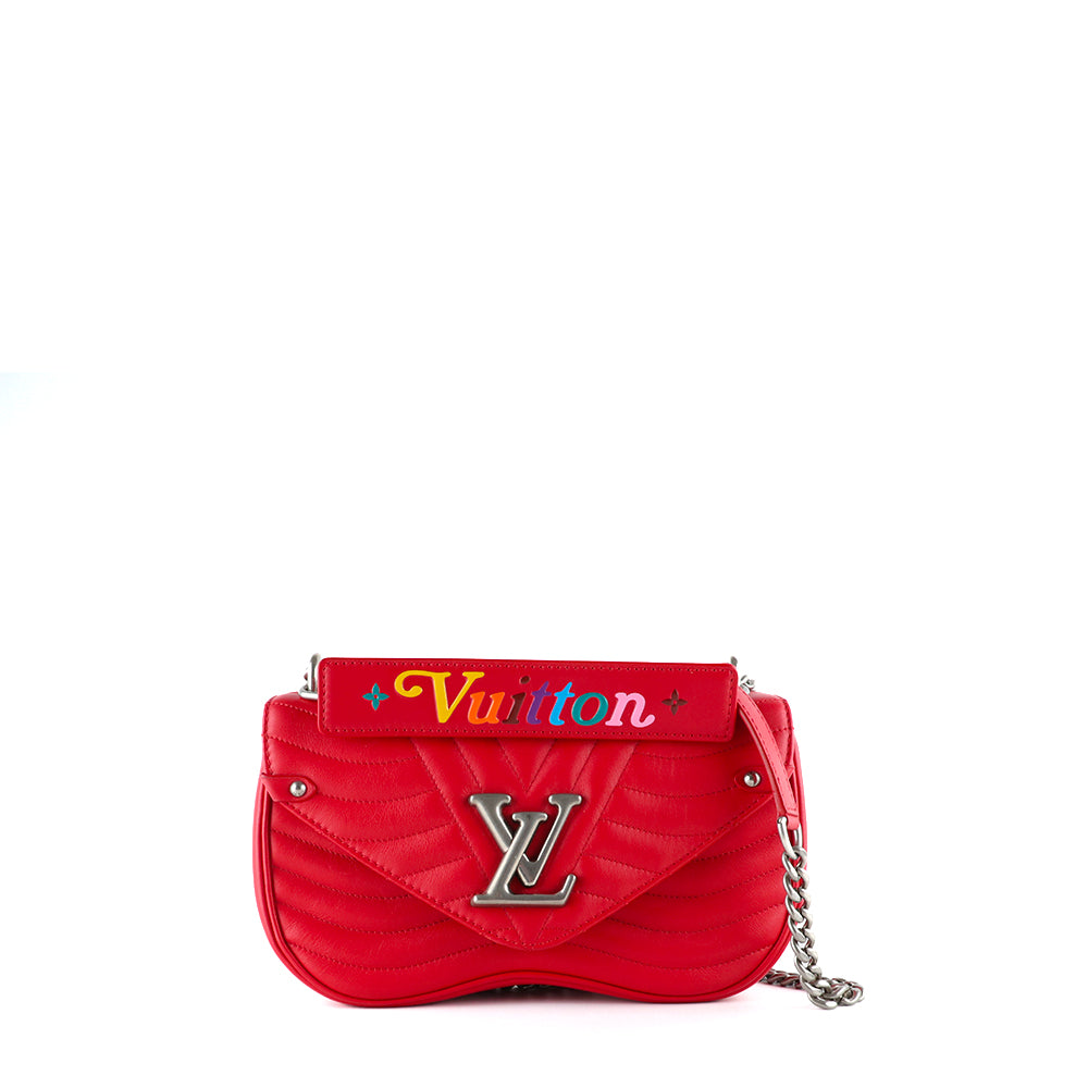 LOUIS VUITTON - Sac à bandoulière New Wave medium en cuir rouge