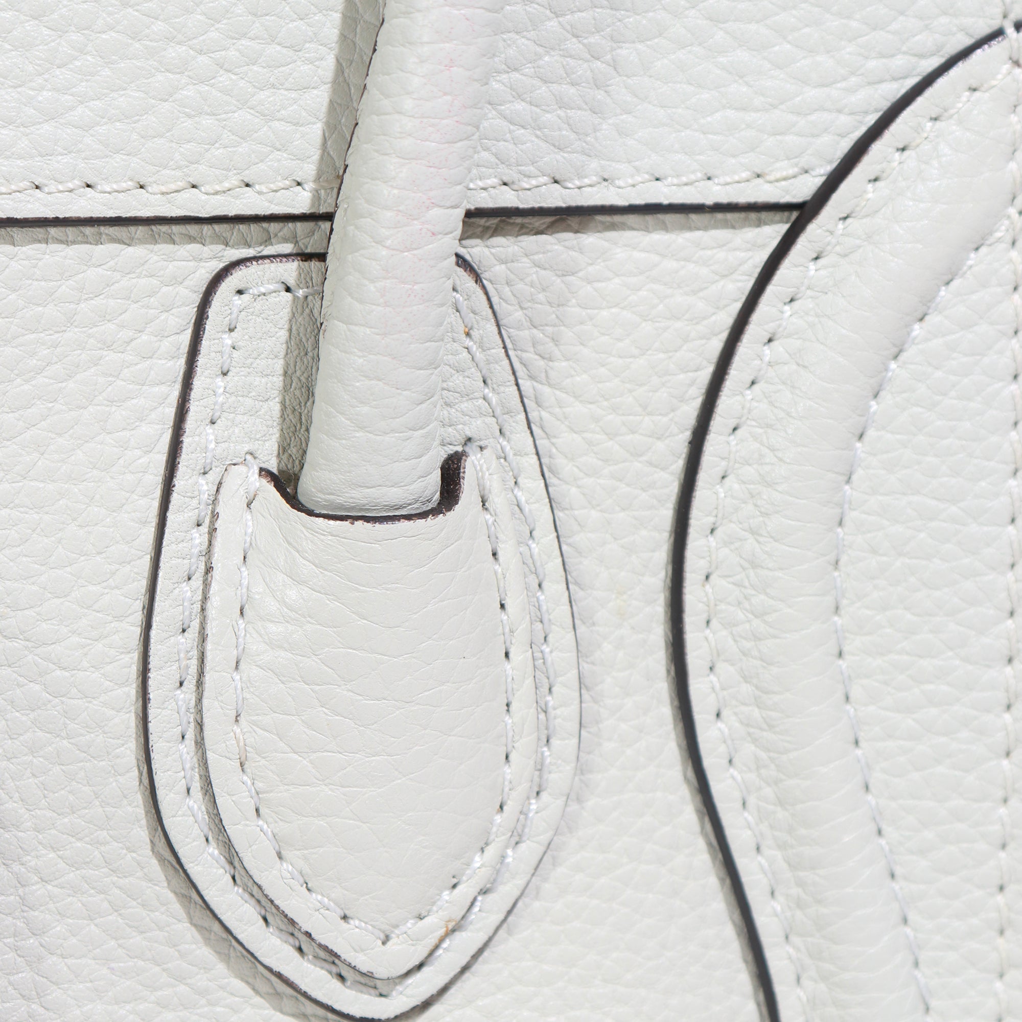 CELINE - Sac à bandoulière Luggage nano en cuir grainé bleu gris