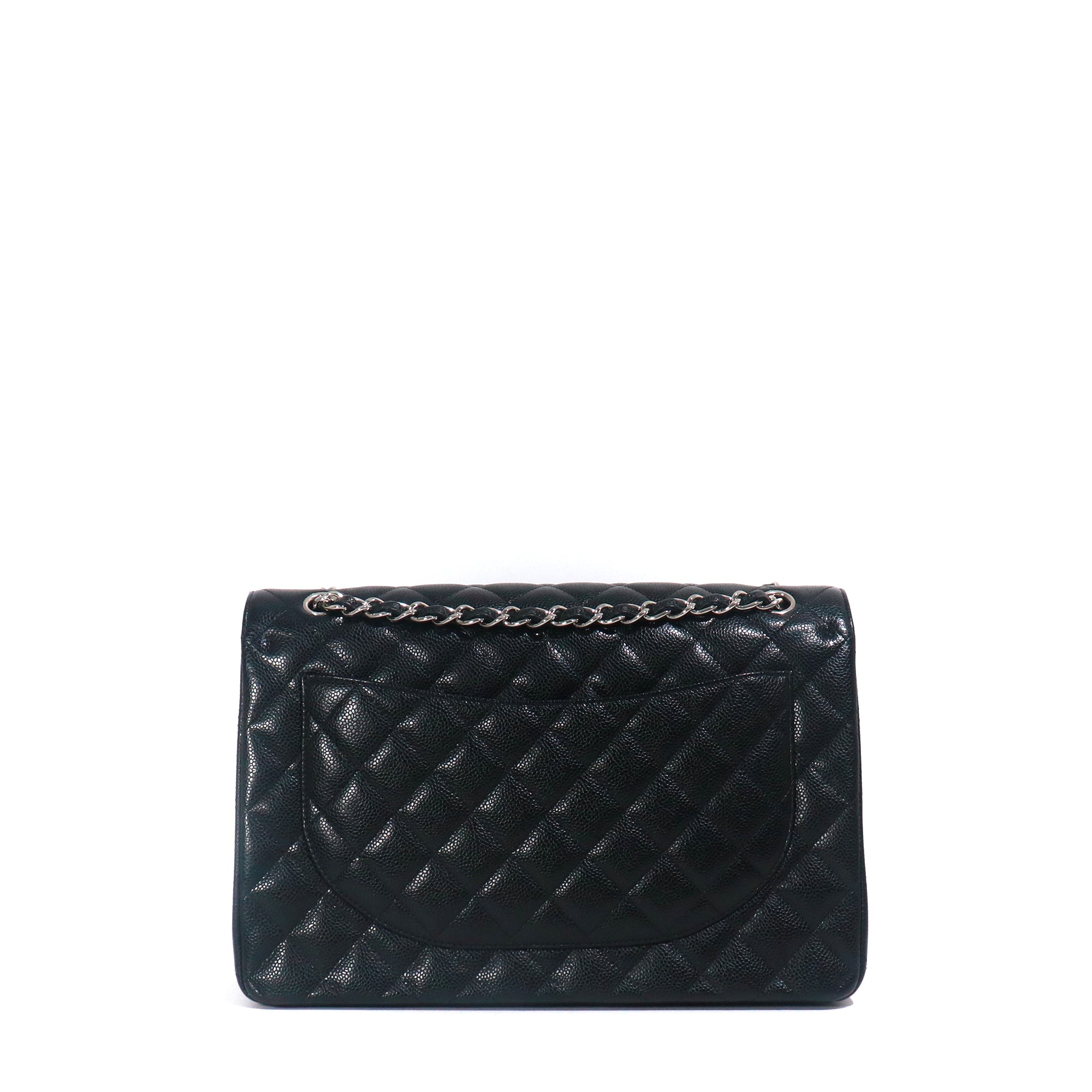 CHANEL - Sac à bandoulière Timeless Maxi Jumbo double flap en cuir caviar noir