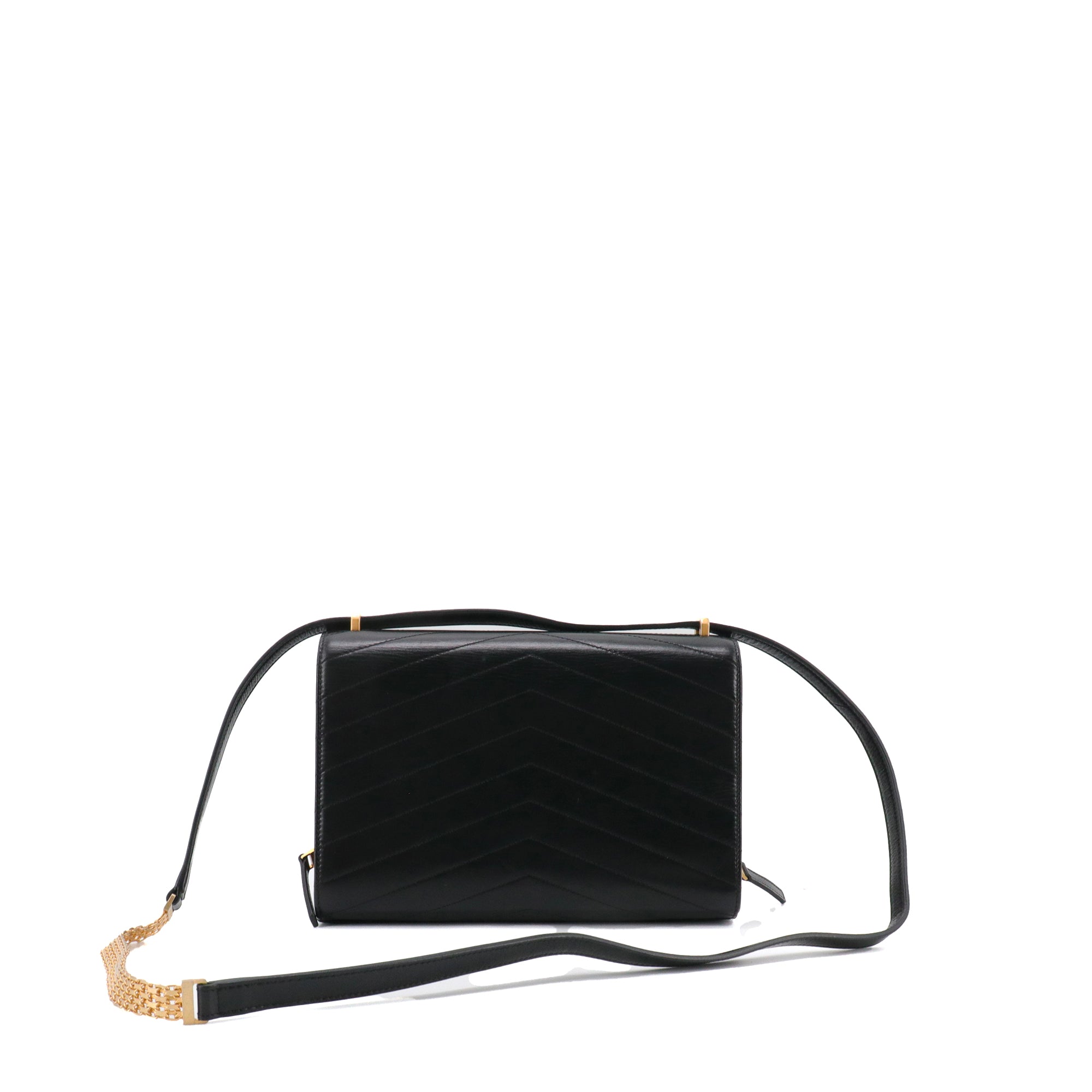 CHANEL - Sac à bandoulière Médaille Chanel en cuir chevron noir