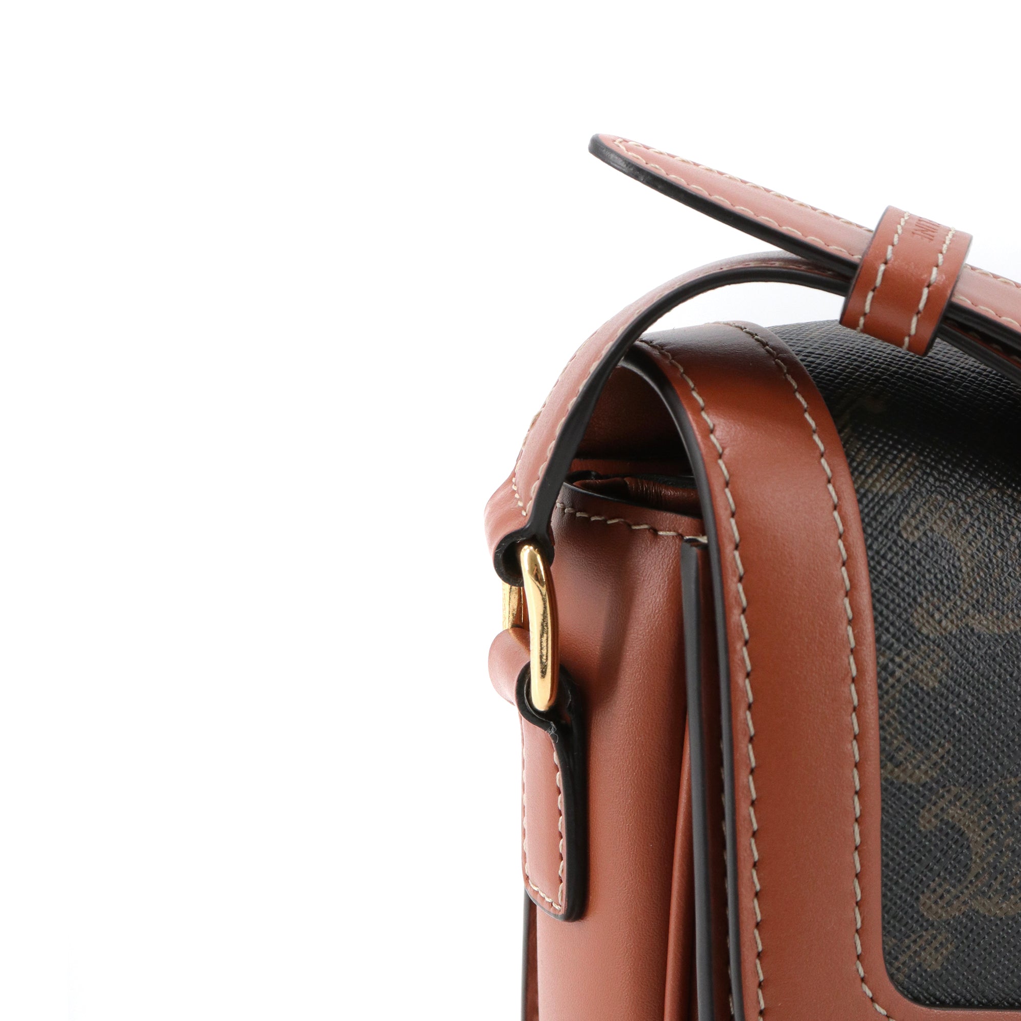CELINE - Sac à bandoulière Triomphe medium Celine en toile enduite et cuir tan