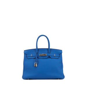 HERMÈS - Sac à main Birkin 35 Hermès en cuir togo bleu