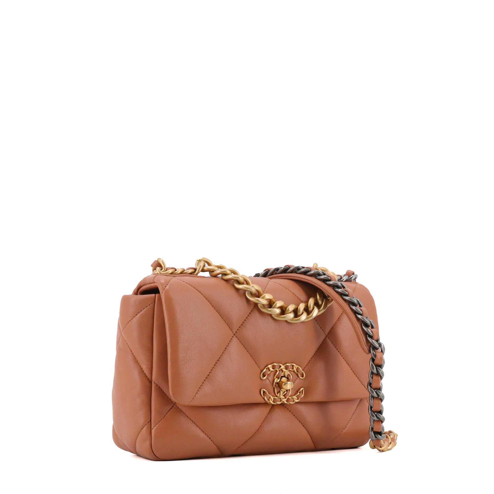 CHANEL - Sac à bandoulière 19 Chanel en cuir marron