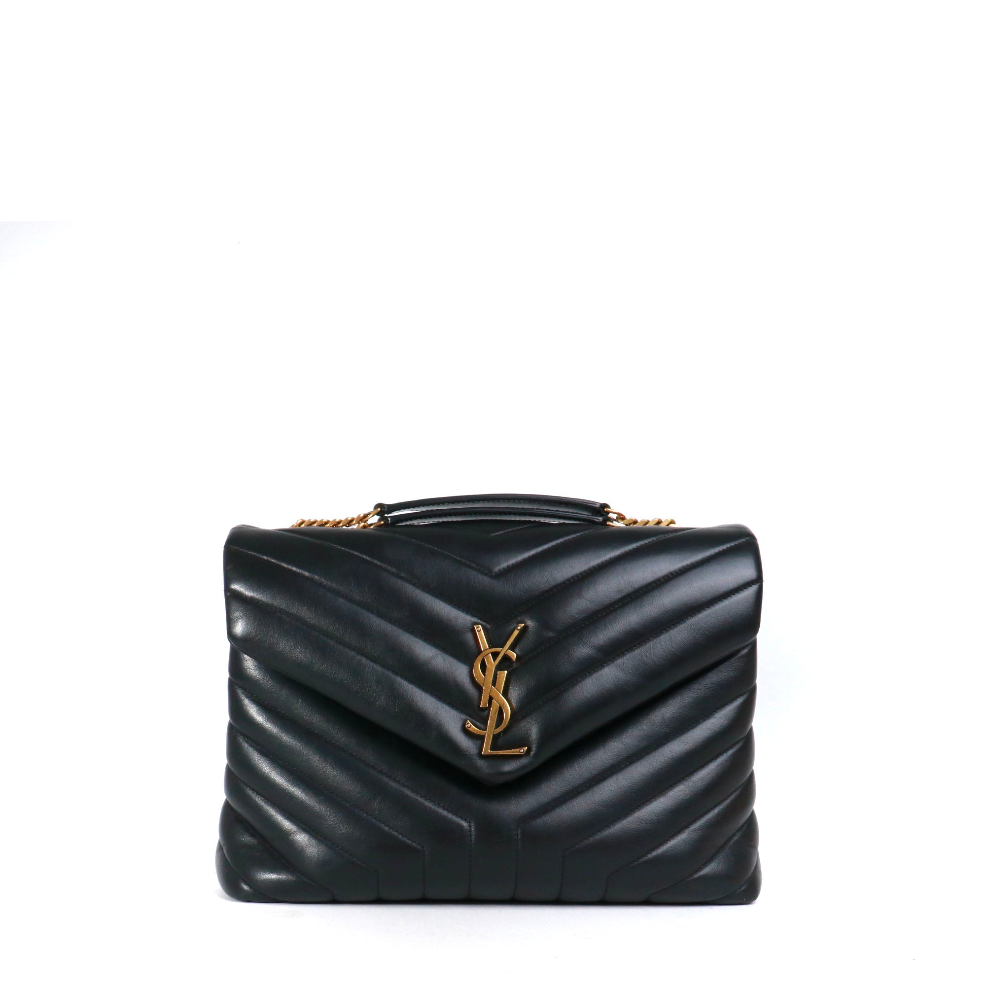 SAINT LAURENT - Sac à épaule Loulou medium Saint Laurent en cuir noir matelassé