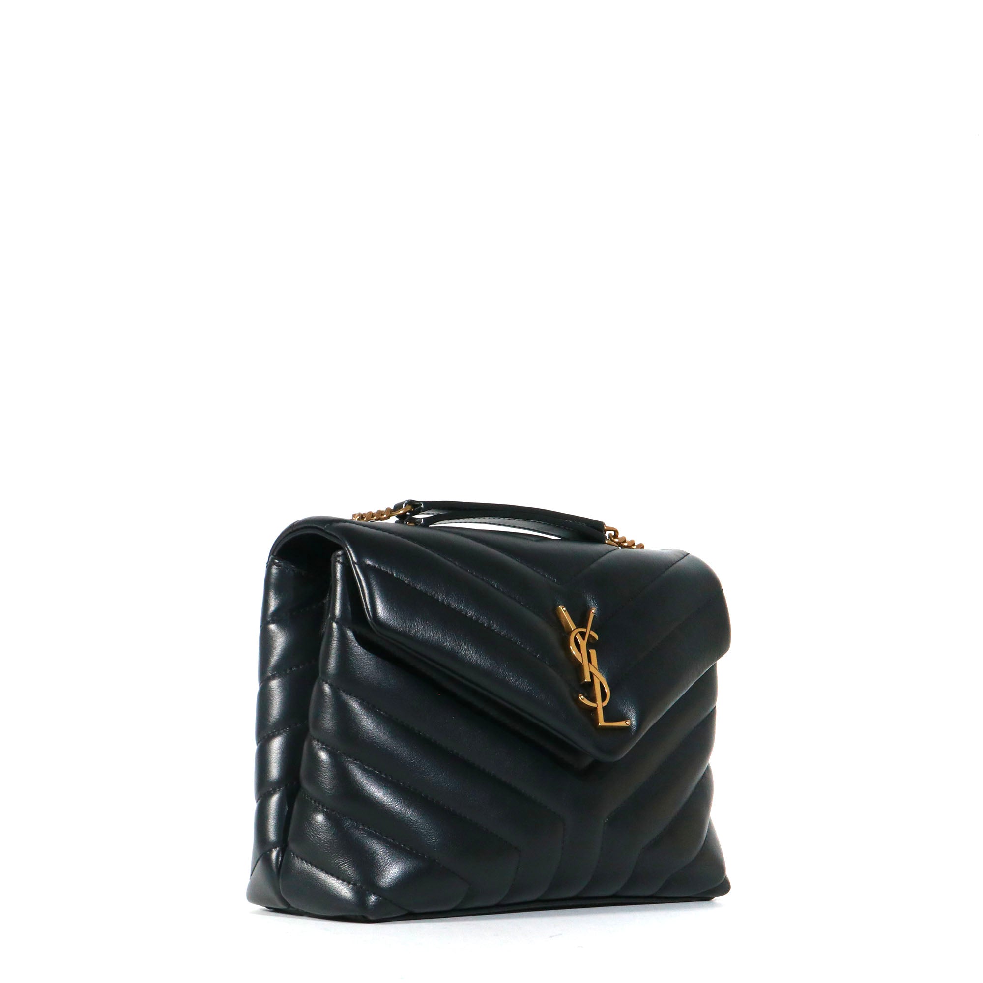 SAINT LAURENT - Sac à bandoulière Loulou small Saint Laurent en cuir matelassé noir