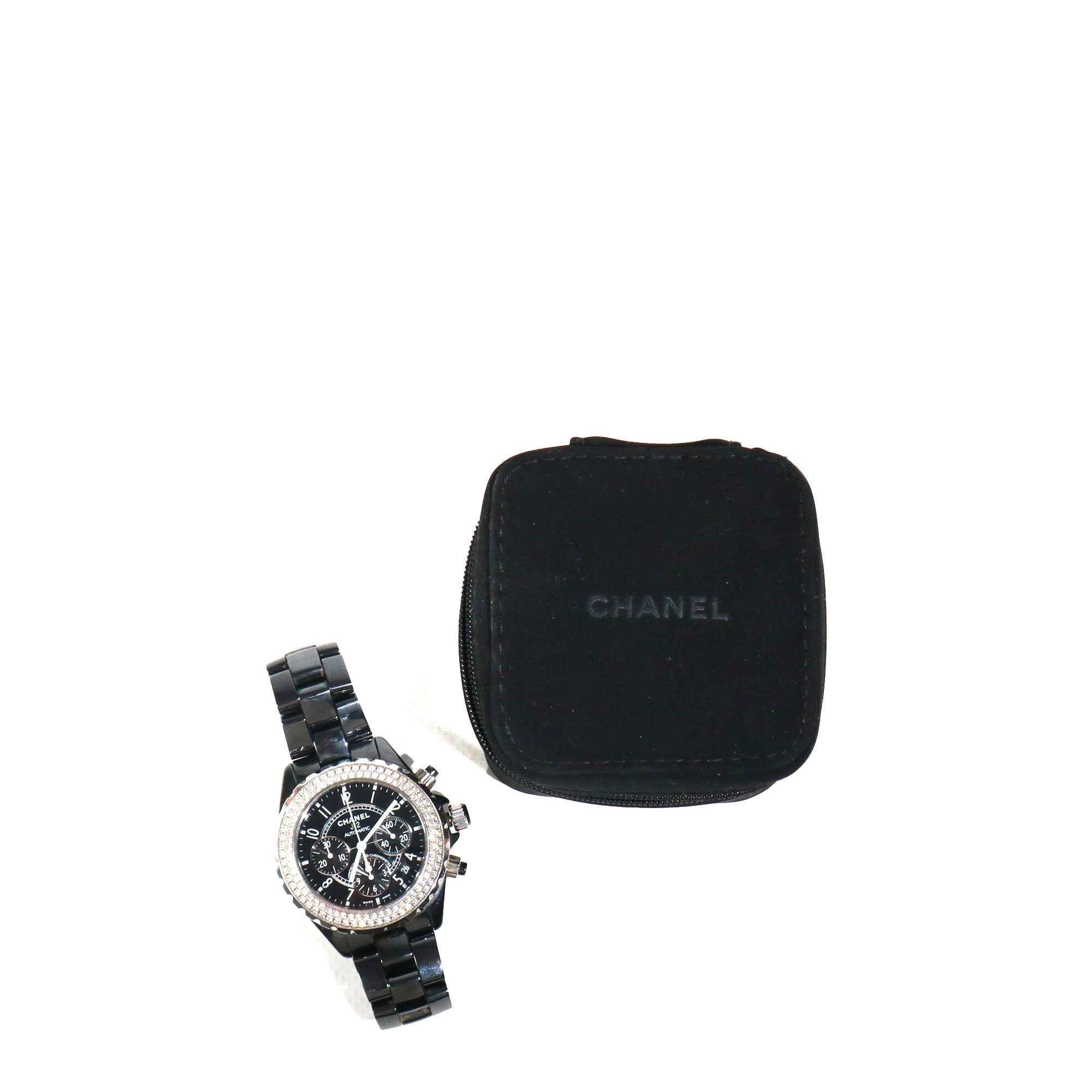 CHANEL - Montre J12 Chanel en céramique noire et diamants