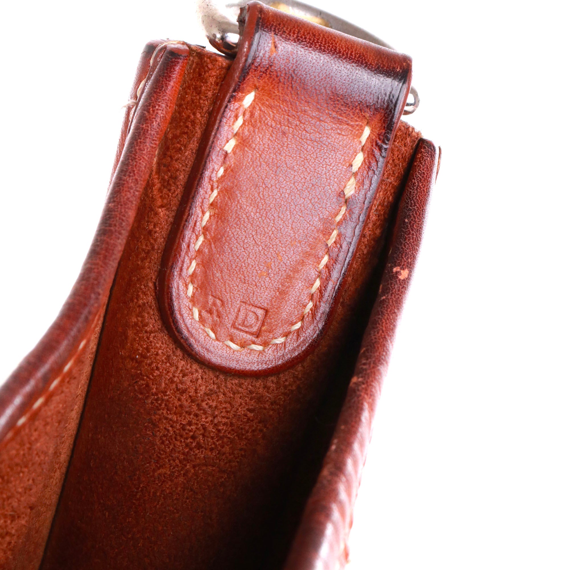 HERMÈS - Sac à bandoulière Evelyne Hermès en cuir barenia gold vintage